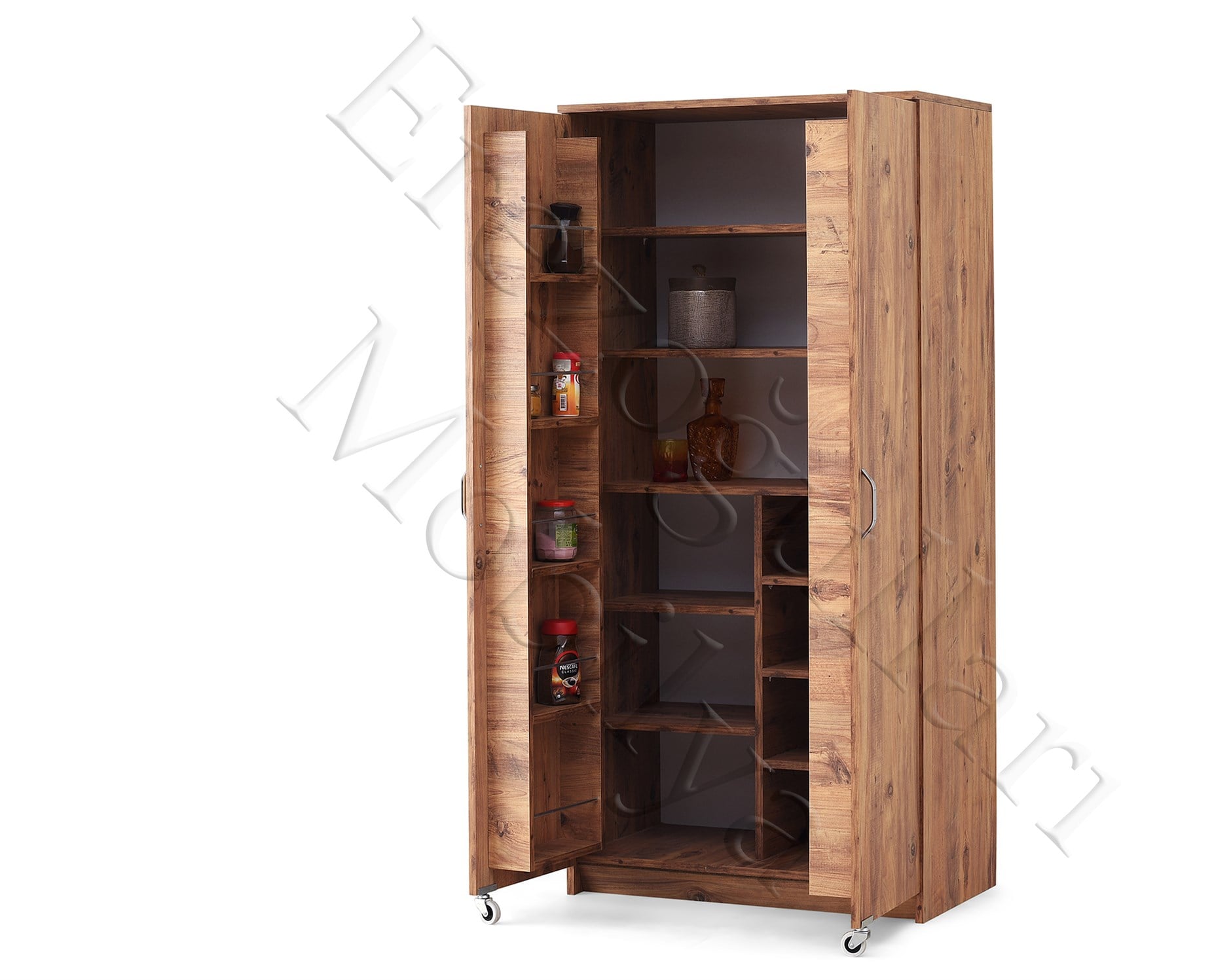 Ekonomik 2 Kapılı Mutfak Kiler Erzak Dolabı 86x50x180