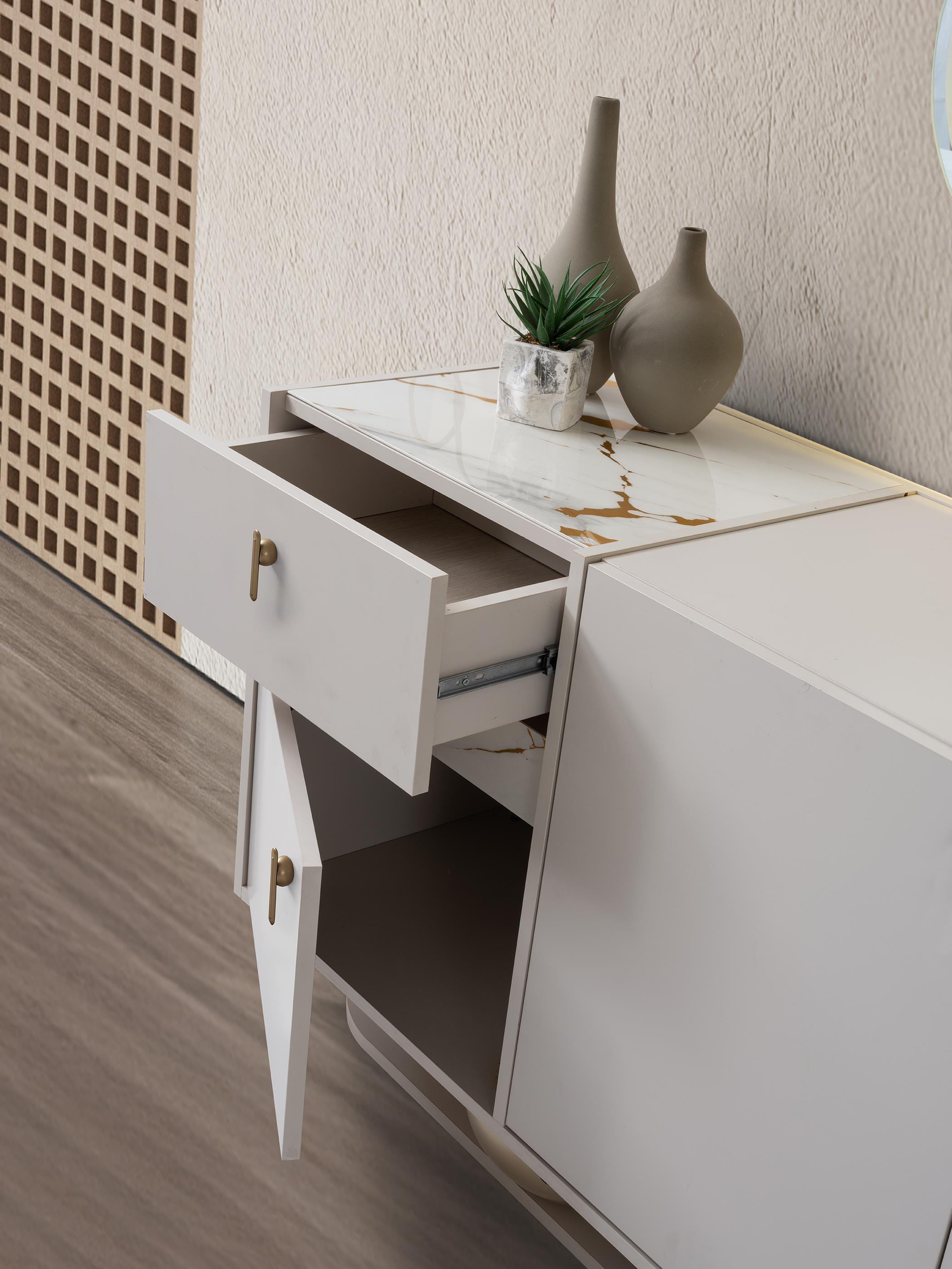 Erva Modern Dolaplı Çekmeceli Aynasız Konsol 206*47*78