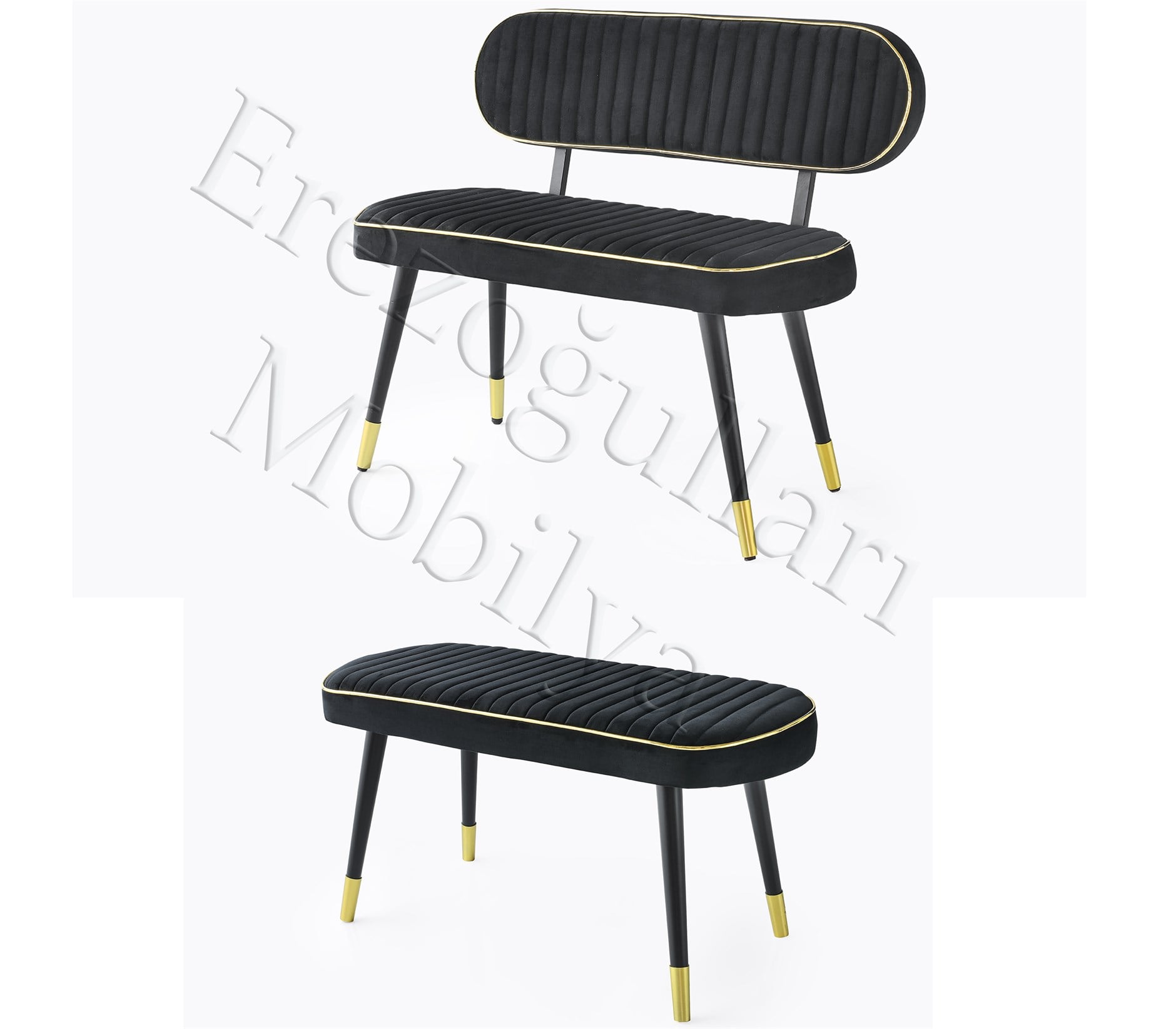 Göksu Sırtlı Ve Sırtsız Bank Takımı Mutfak Bench 102cm