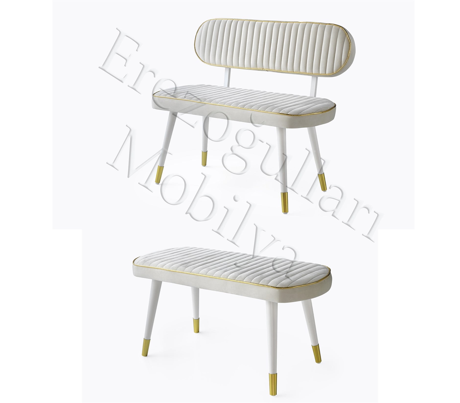 Göksu Sırtlı Ve Sırtsız Bank Takımı Mutfak Bench 102cm