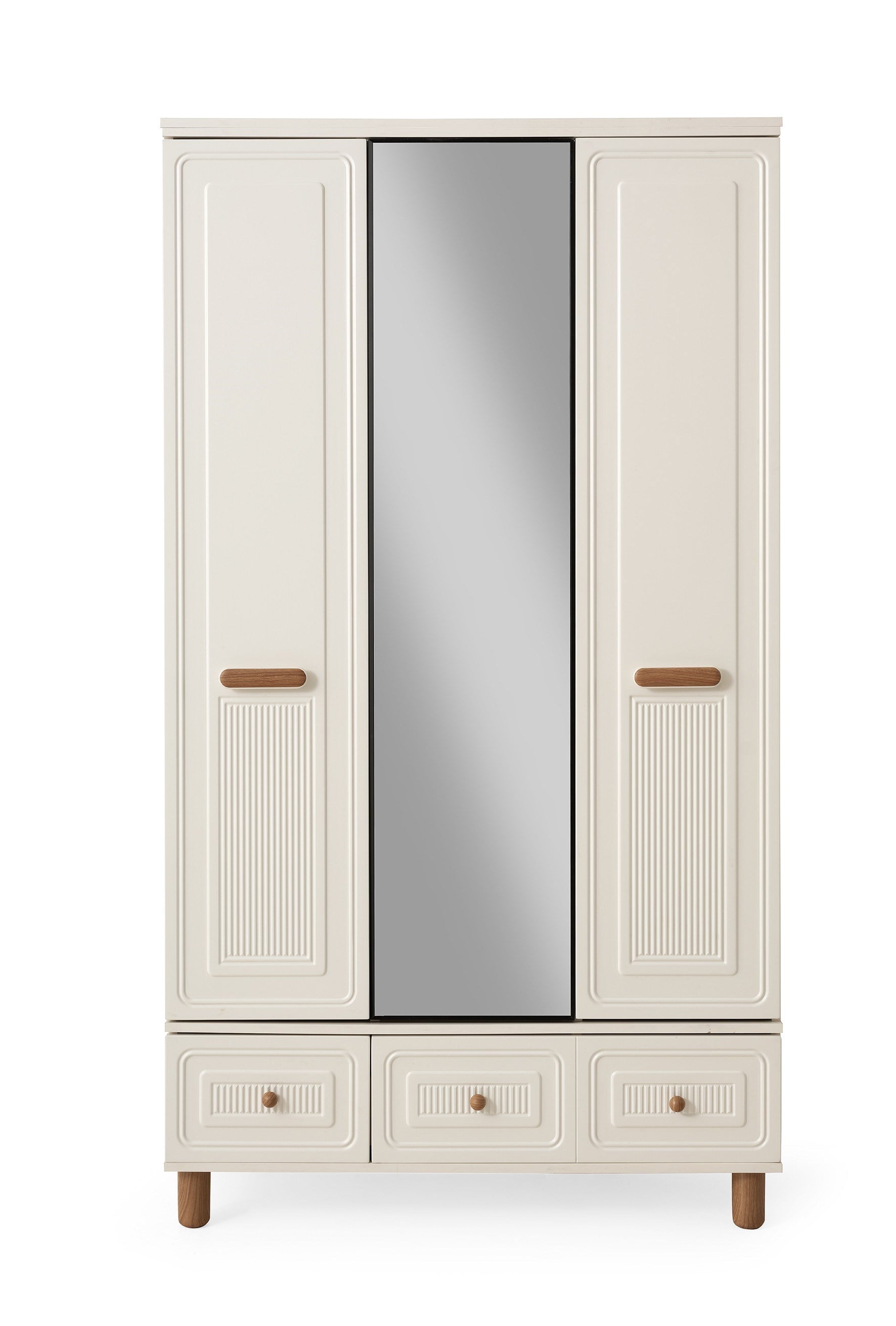 Lagos 3 Kapaklı %100 MDF Elbise Dolabı Gardrop 117x54x212