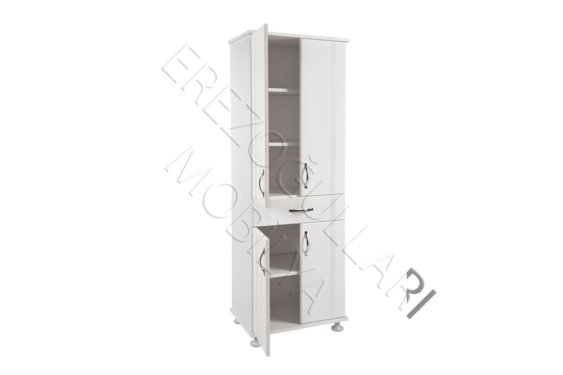 Lake Kapaklı Çekmeceli Raflı Banyo Çok Amaçlı Dolap 60x40x180