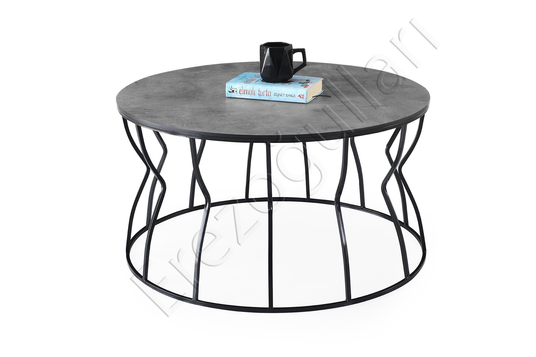Lale Metal Orta Sehpa Yuvarlak 80x43cm