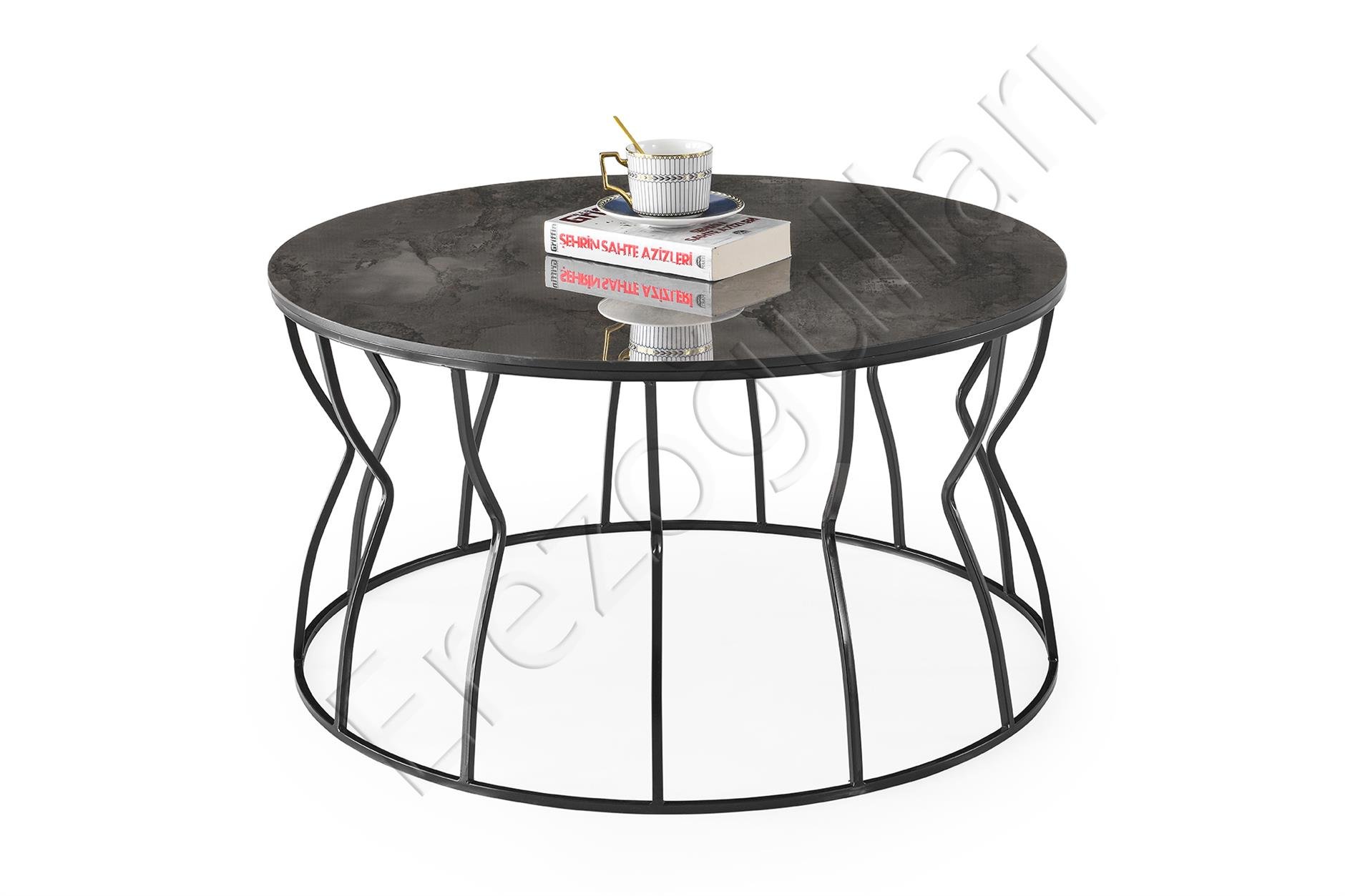 Lale Metal Orta Sehpa Yuvarlak 80x43cm