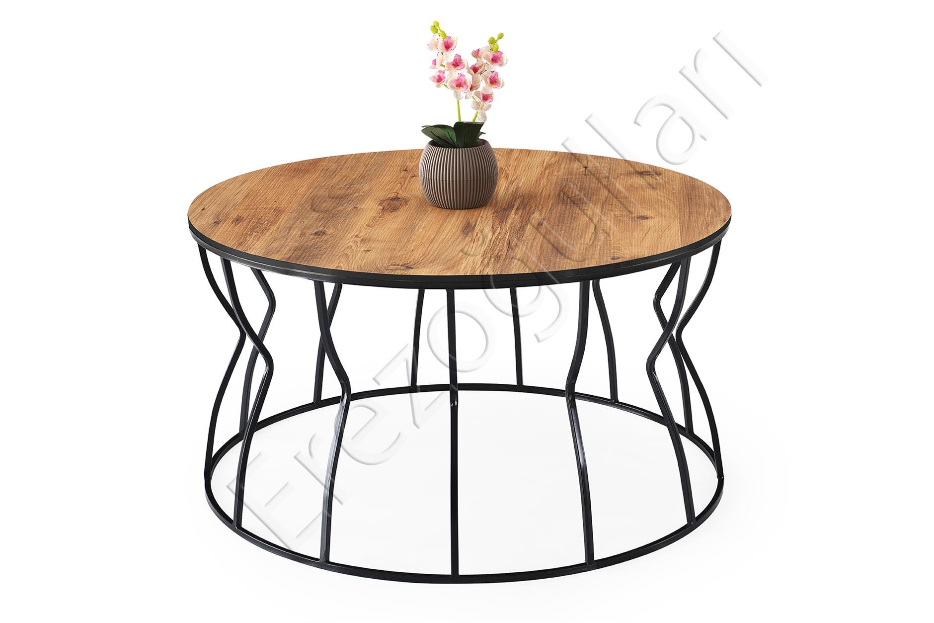 Lale Metal Orta Sehpa Yuvarlak 80x43cm