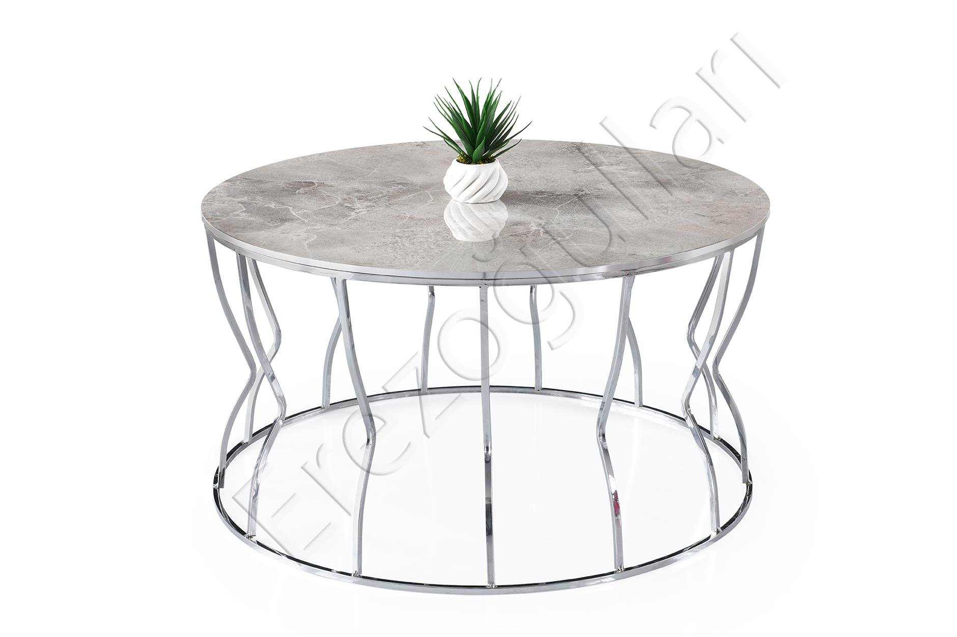 Lale Metal Orta Sehpa Yuvarlak 80x43cm