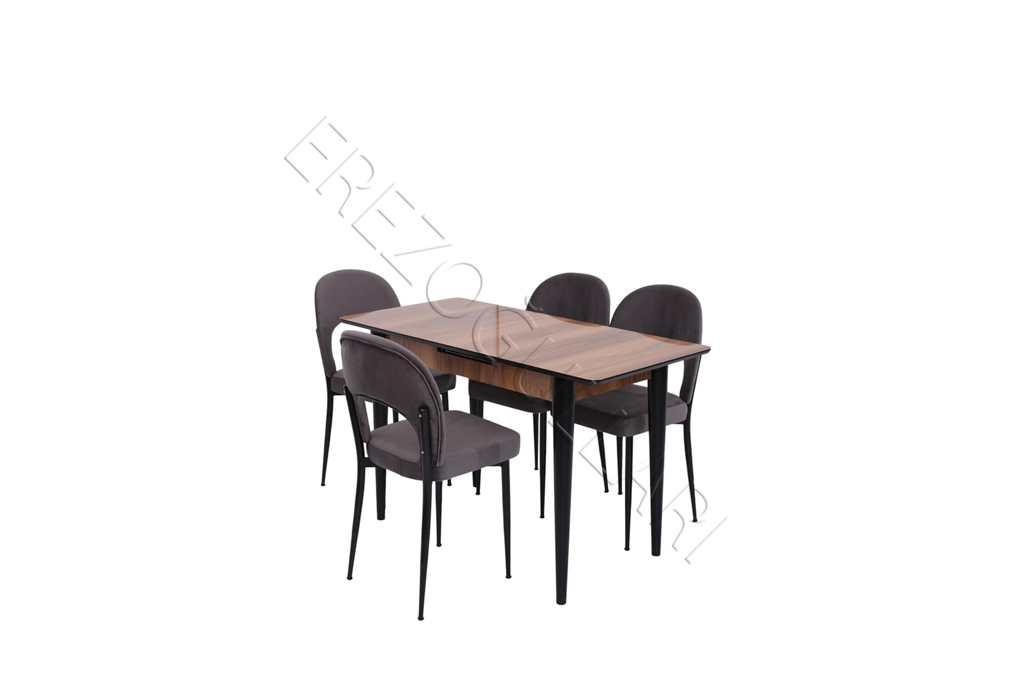 Melisa Hilal Lak Panel Açılır Mutfak Masa Sandalye Takımı 60x100