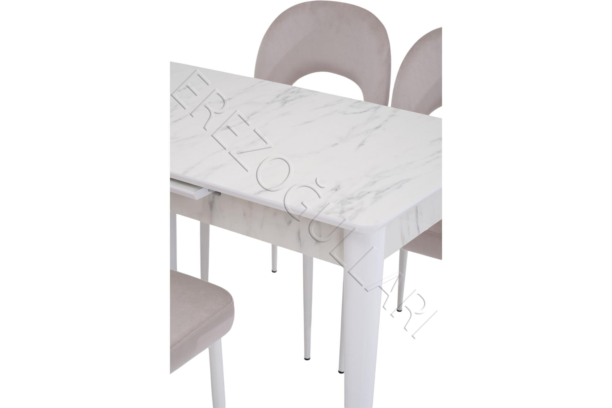 Melisa Hilal Lak Panel Açılır Mutfak Masa Sandalye Takımı 60x100
