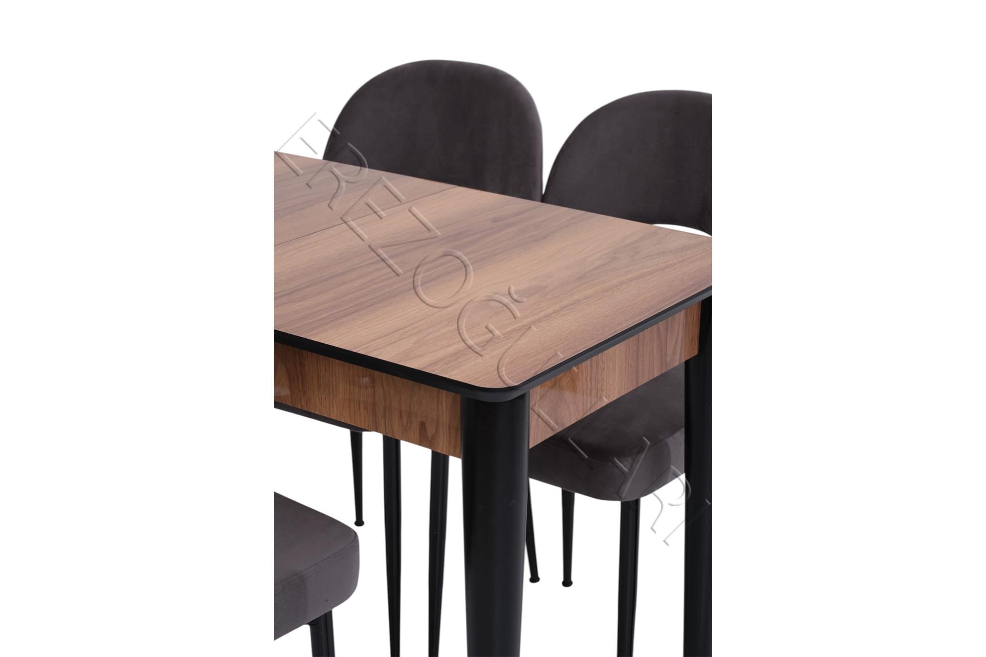 Melisa Hilal Lak Panel Açılır Mutfak Masa Sandalye Takımı 60x100