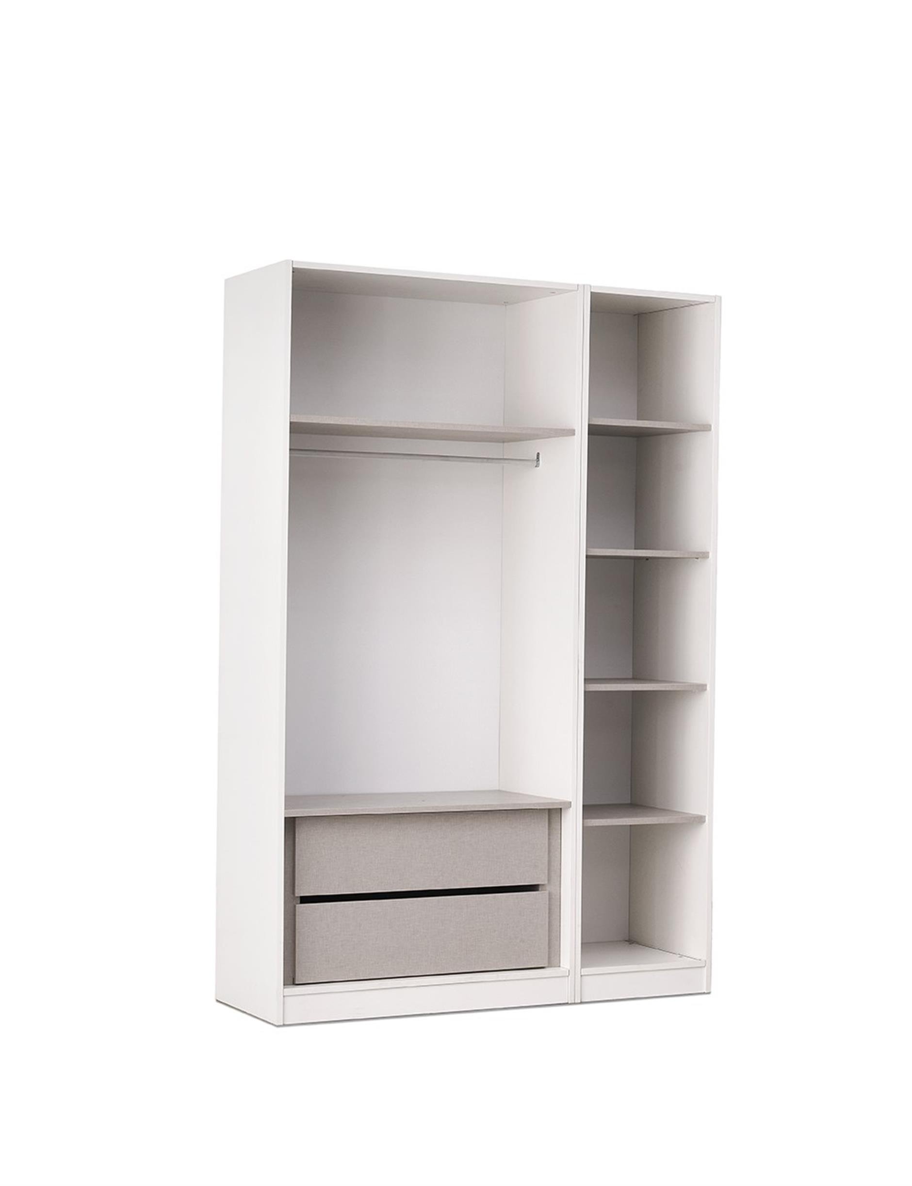 MERCAN MDF 3 Kapılı 2 Çekmeceli Gardrop Elbise Dolabı 120x53x216cm