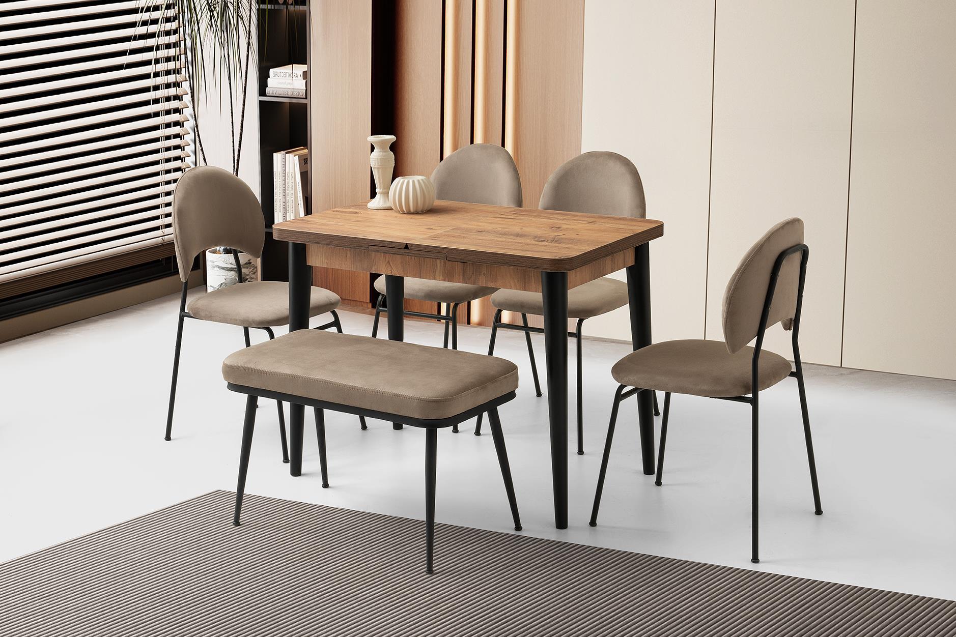 Milano Suna Banklı MDF Mutfak Masa Sandalye Takımı 60x100