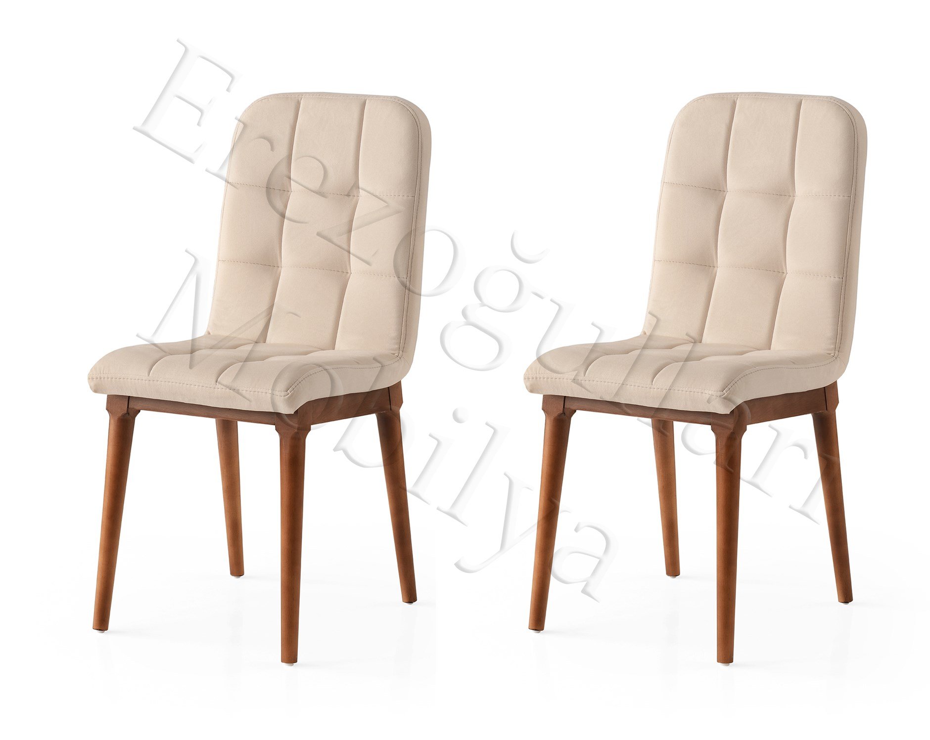 Modern Ahşap Mutfak Sandalyesi Duru 2 Li Set
