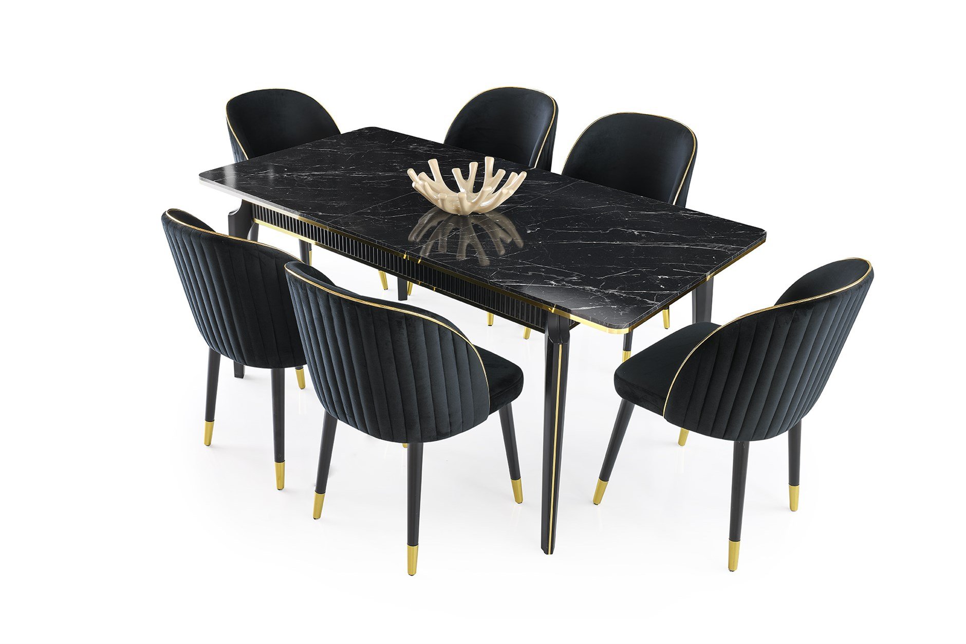 Modern Tasarım Lüks Açılır Yemek Masa Sandalye Takımı 90x145