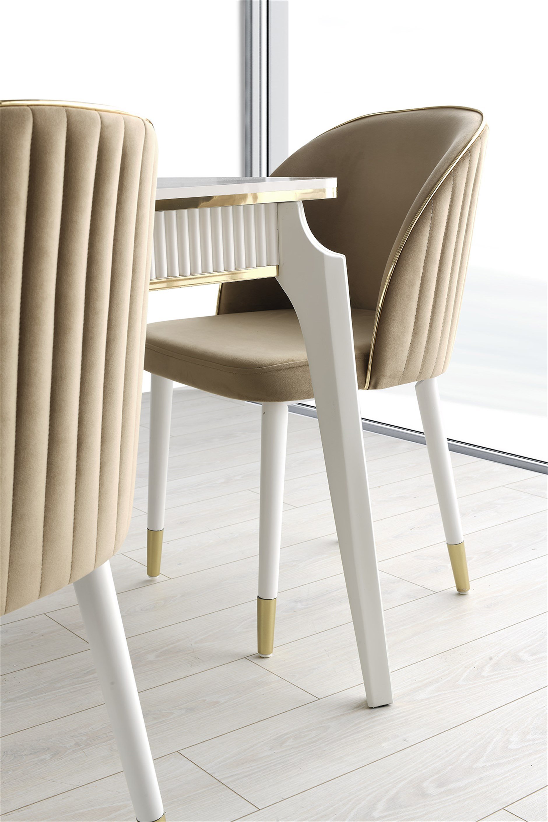 Modern Tasarım Lüks Açılır Yemek Masa Sandalye Takımı 90x145