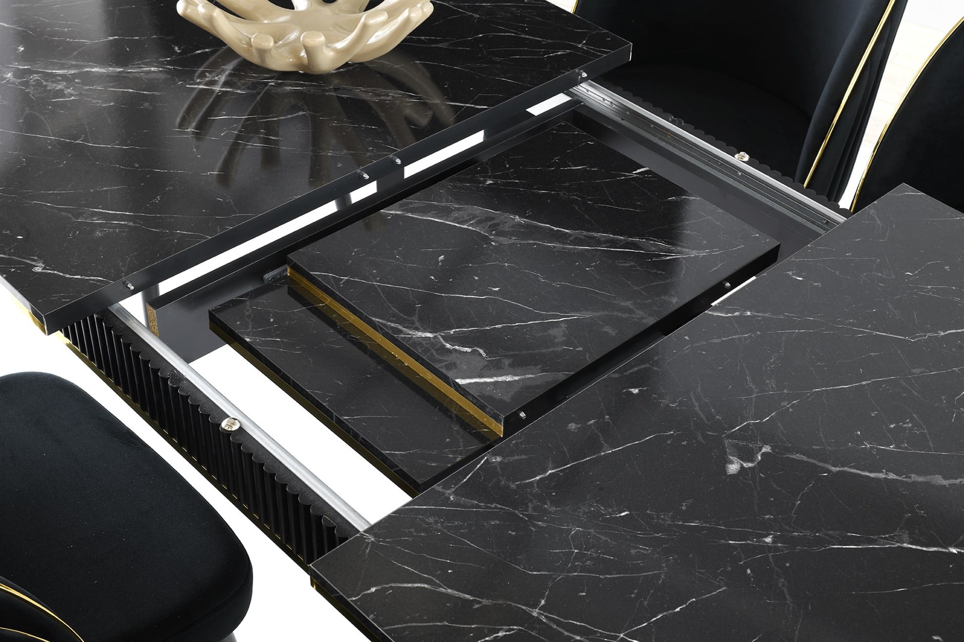 Modern Tasarım Lüks Açılır Yemek Masa Sandalye Takımı 90x145