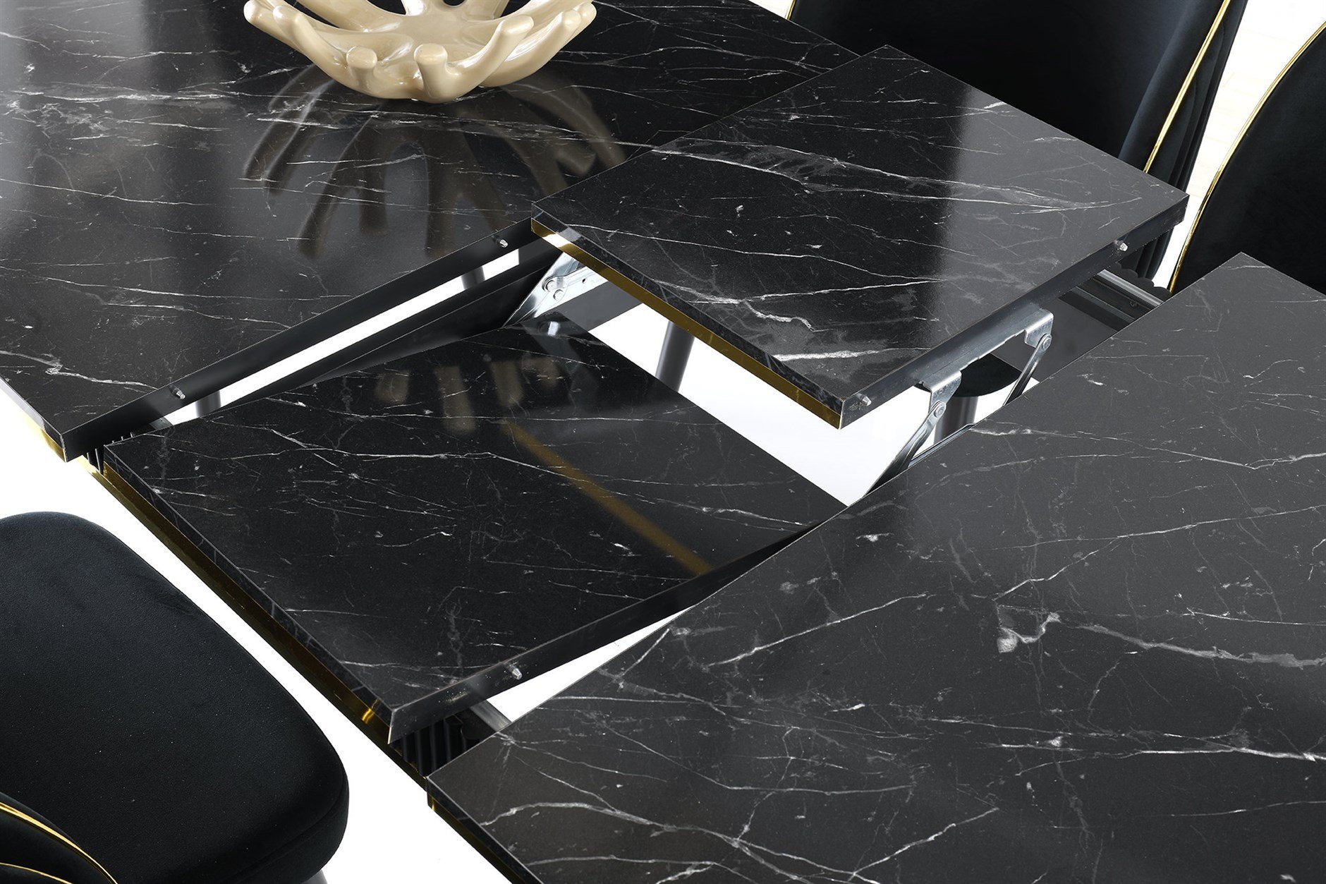 Modern Tasarım Lüks Açılır Yemek Masa Sandalye Takımı 90x145