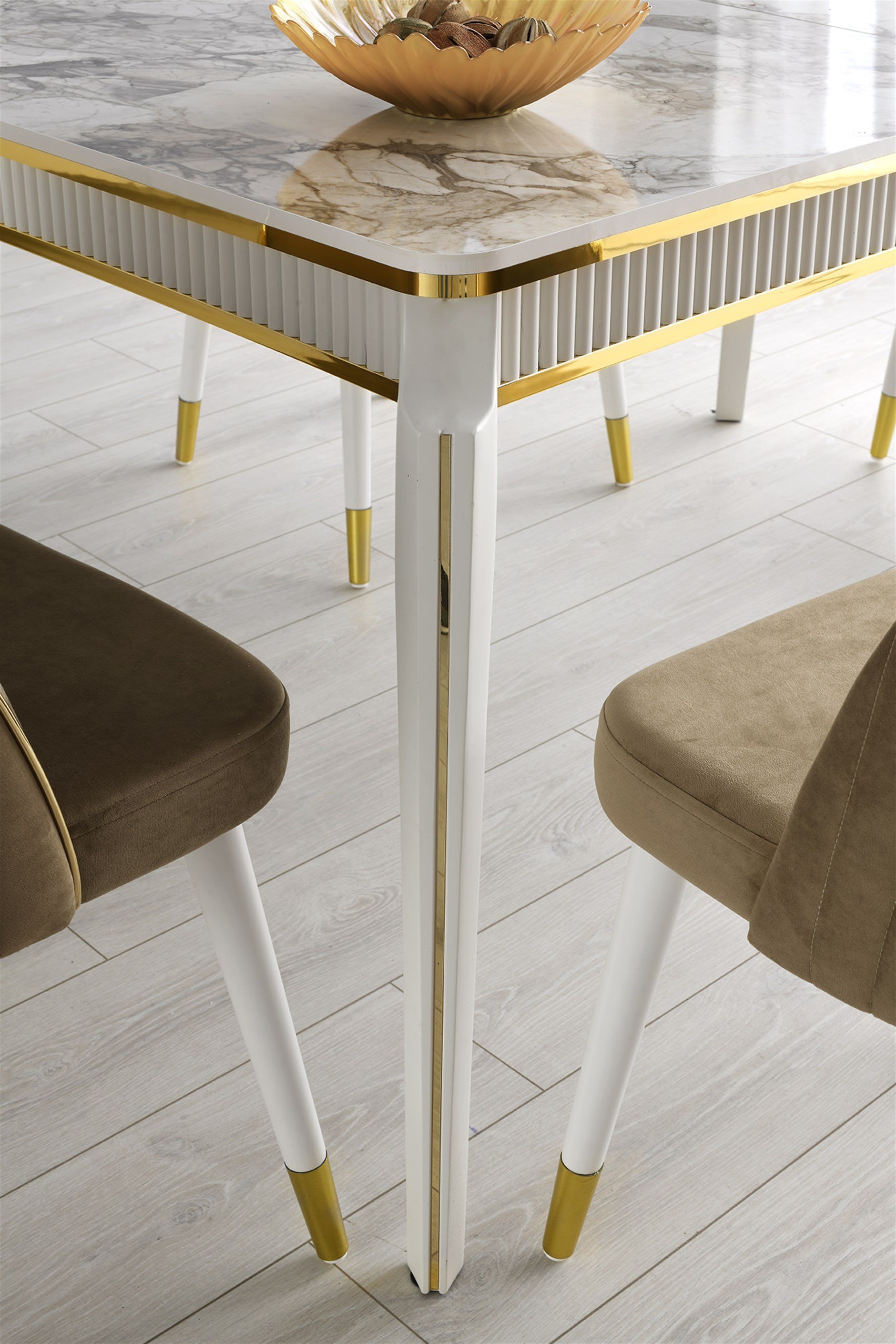 Modern Tasarım Lüks Açılır Yemek Masa Sandalye Takımı 90x145