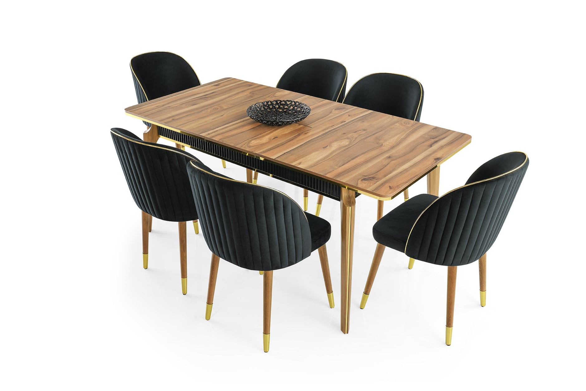Modern Tasarım Lüks Açılır Yemek Masa Sandalye Takımı 90x145
