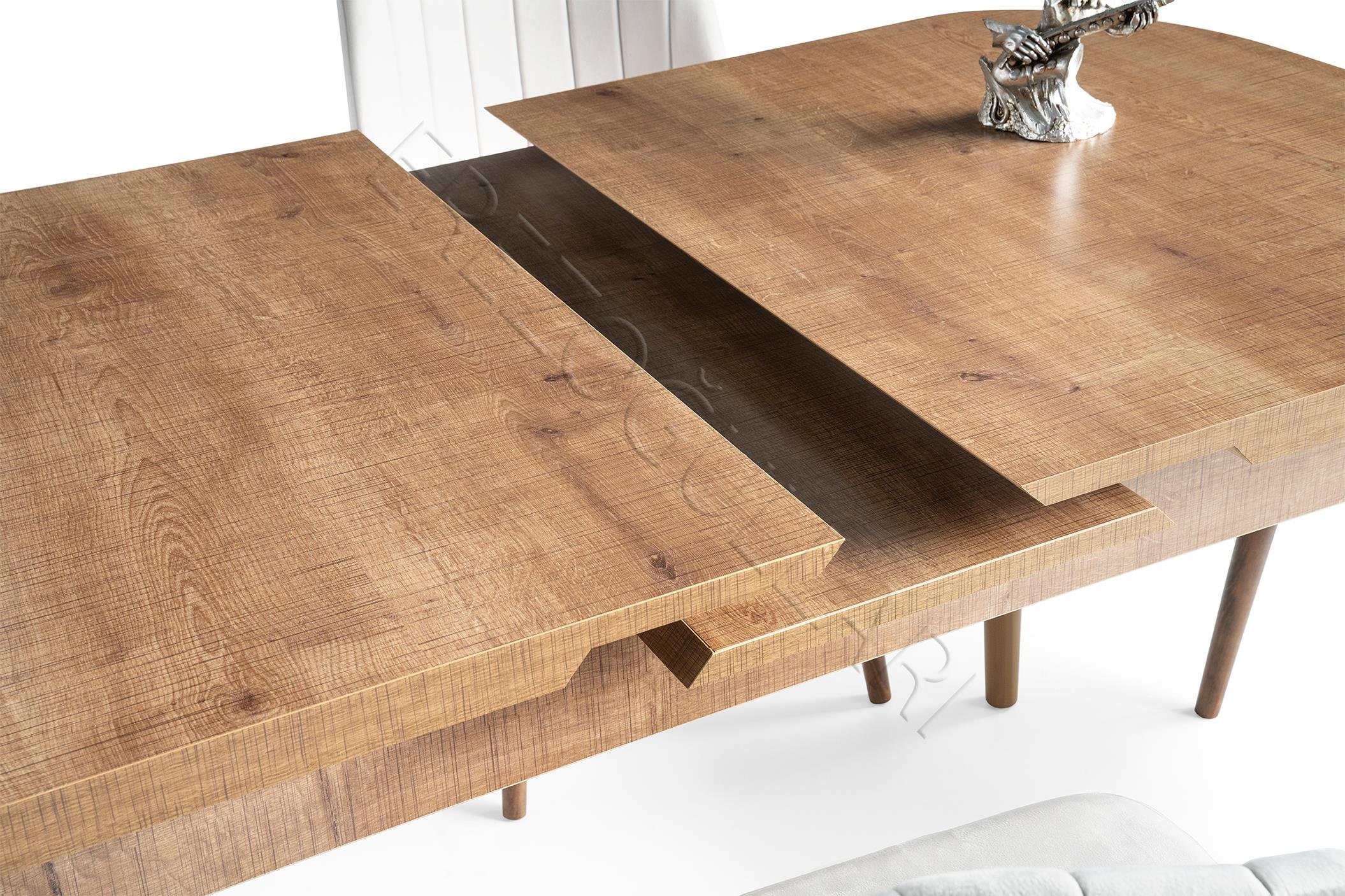 Nisa Açılır MDF Oval Mutfak Masası 70x110 