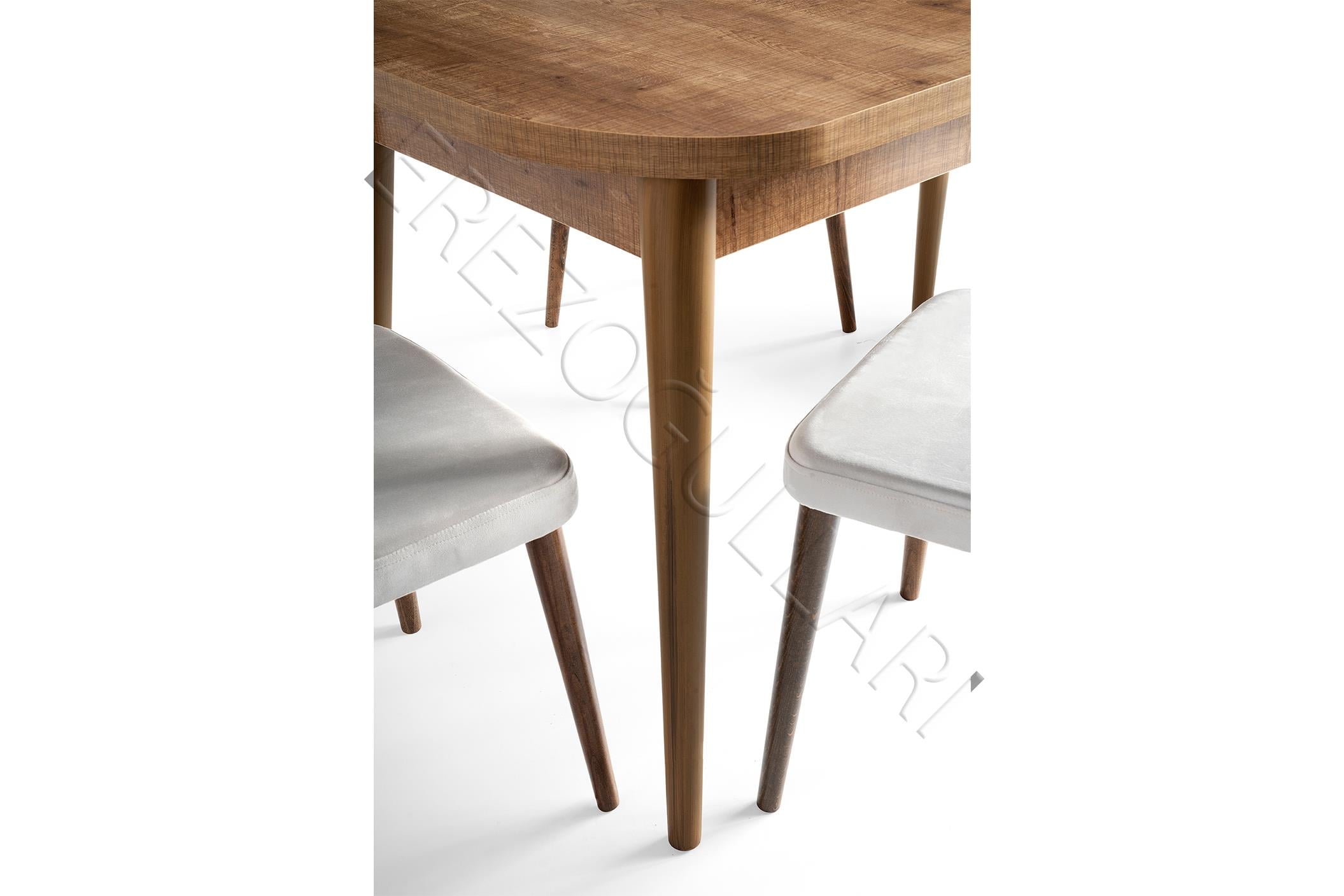 Nisa Açılır MDF Oval Mutfak Masası 70x110 
