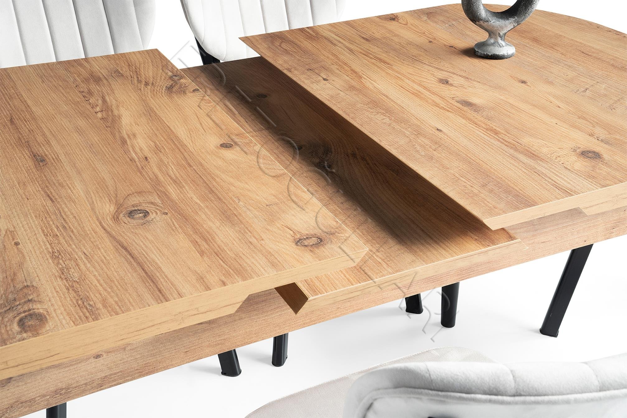 Nisa Açılır MDF Oval Mutfak Masası 70x110 