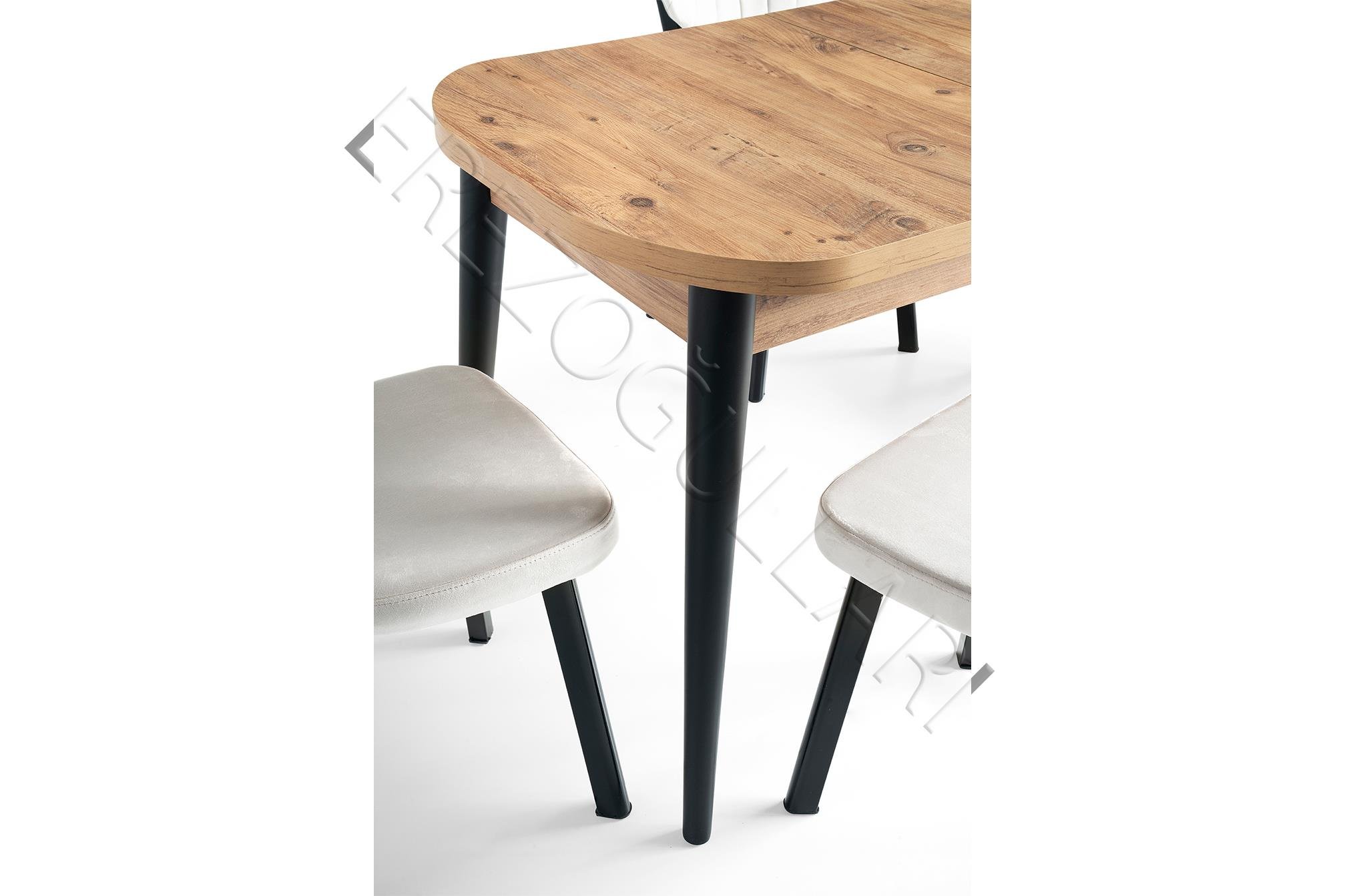 Nisa Açılır MDF Oval Mutfak Masası 70x110 