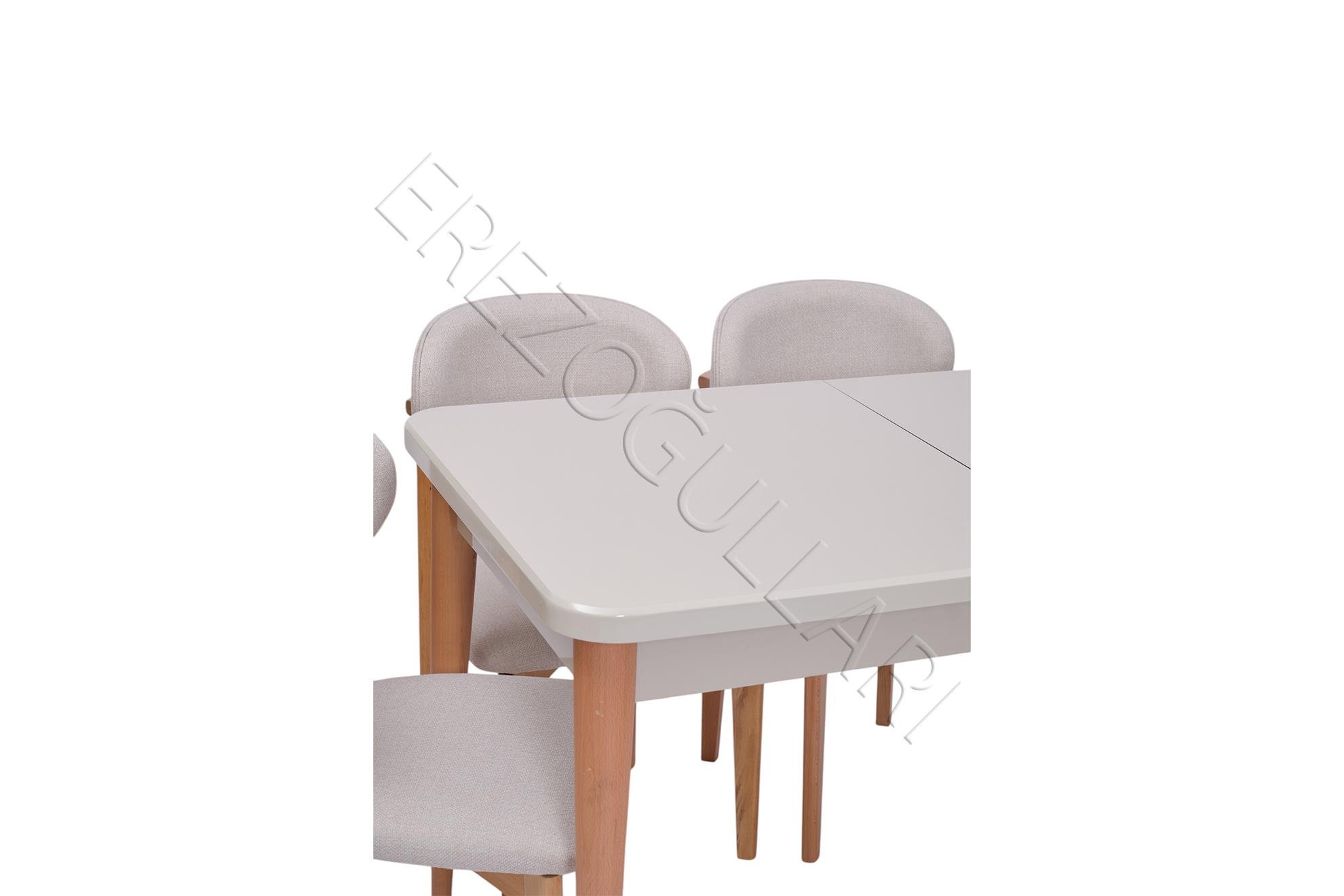 Norte Kum Beyi Lak Panel Mdf Mutfak Masa Takımı 80x130