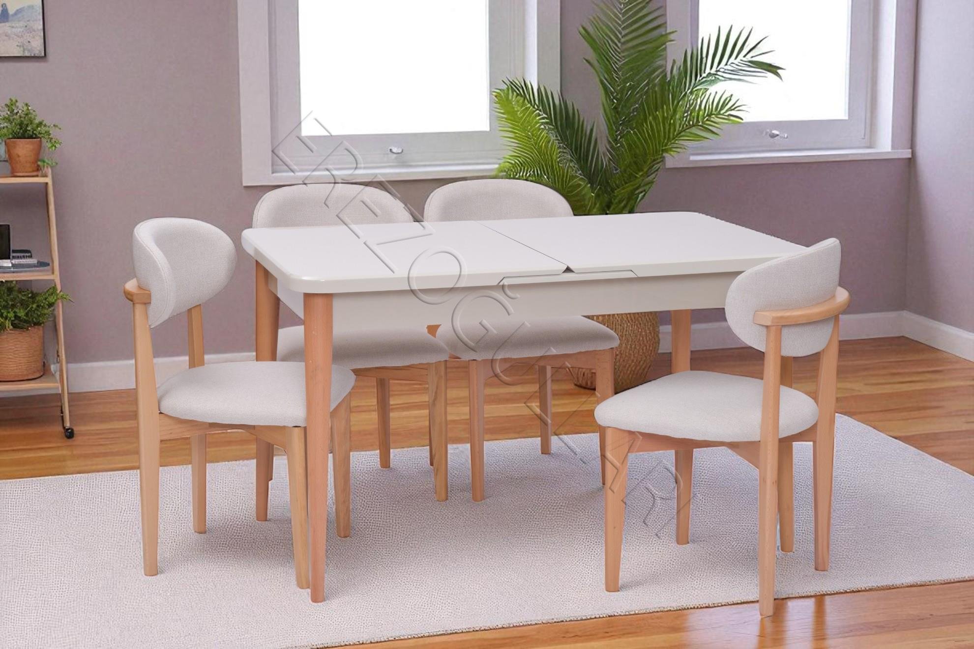 Norte Kum Beyi Lak Panel Mdf Mutfak Masa Takımı 80x130