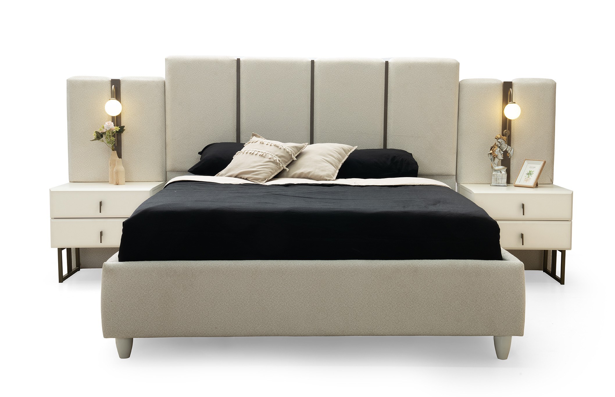Oslo MDF 6 Kapaklı Yatak Odası Takımı Başlıklı 246x58x215cm