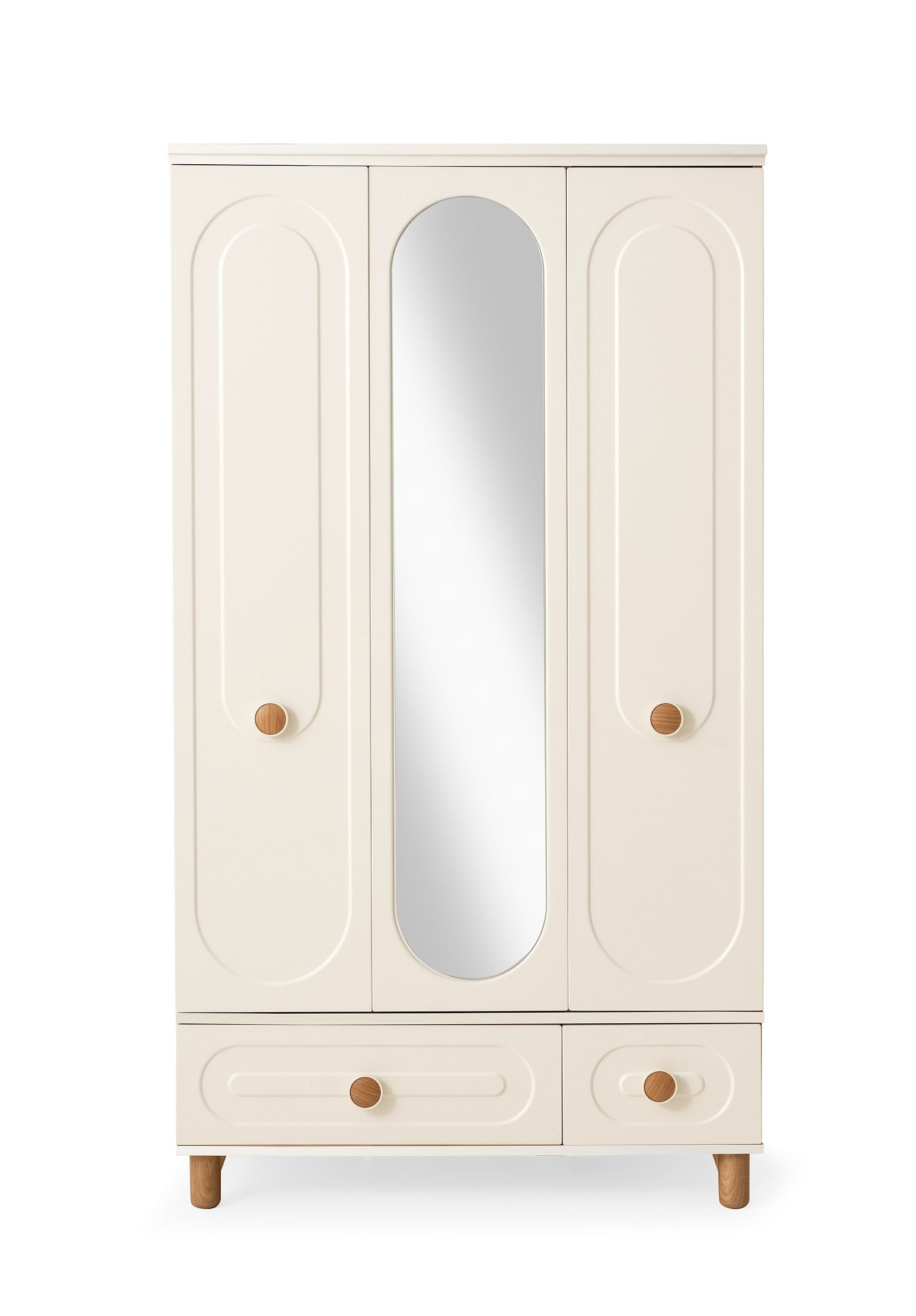 Perla 3 Kapaklı %100 MDF Elbise Dolabı Gardrop 117x54x212