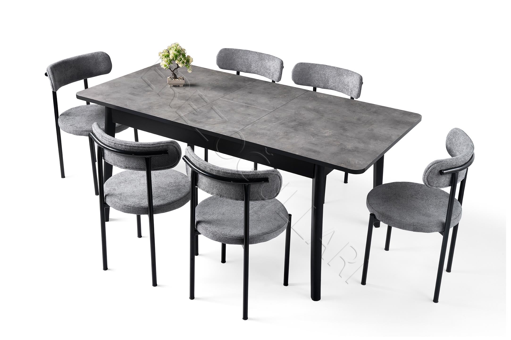 Safir Alfa Salon Yemek Masa Sandalye Takımı 90x145