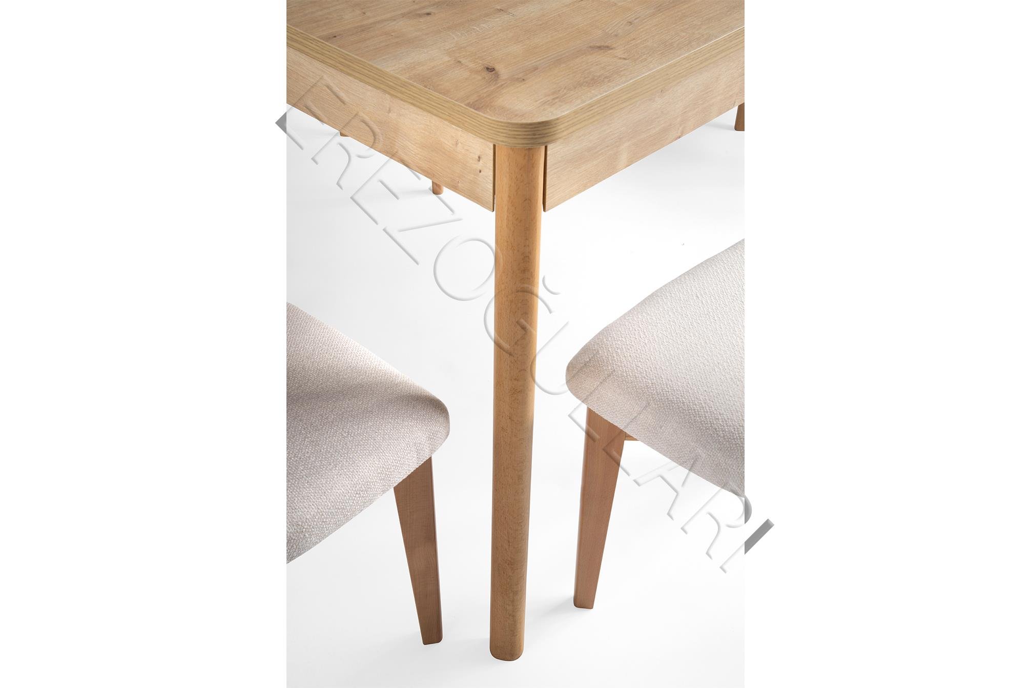 Safir Norte Salon Yemek Masa 6 lı Sandalye Takımı 90x145