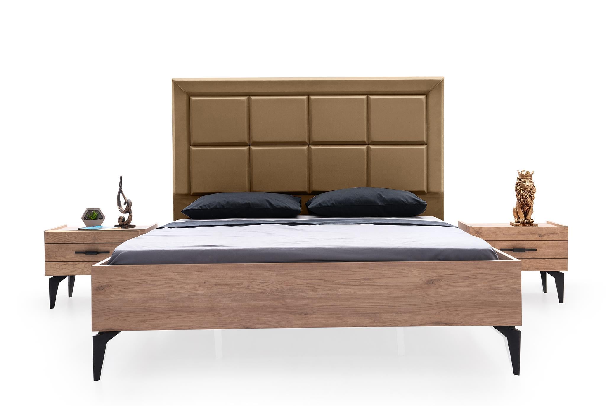 Seda 6 Kapaklı Modern MDF Yatak Odası Takımı Bazalı 