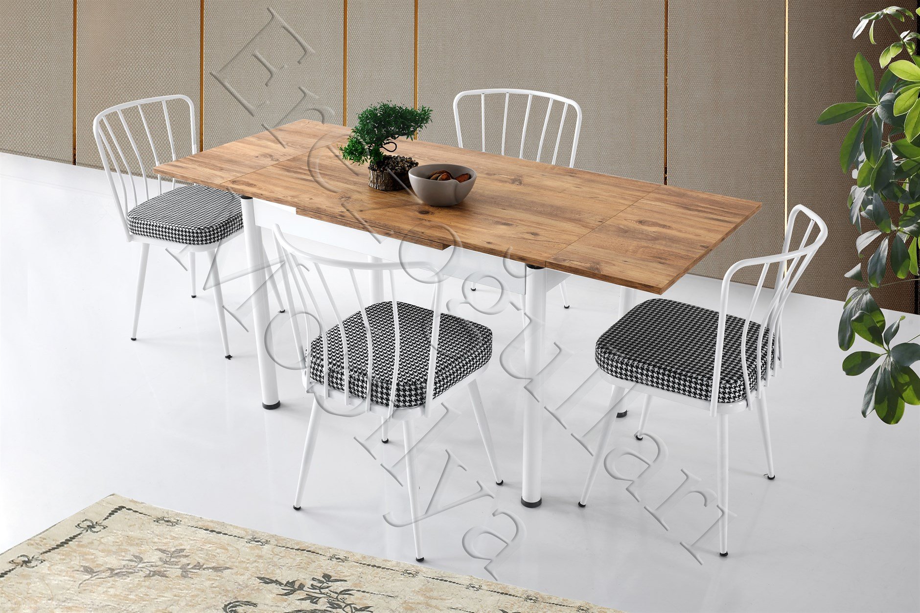 Smart Açılır Mutfak Masası ve 4 Adet Sandalye Takımı 70*110cm