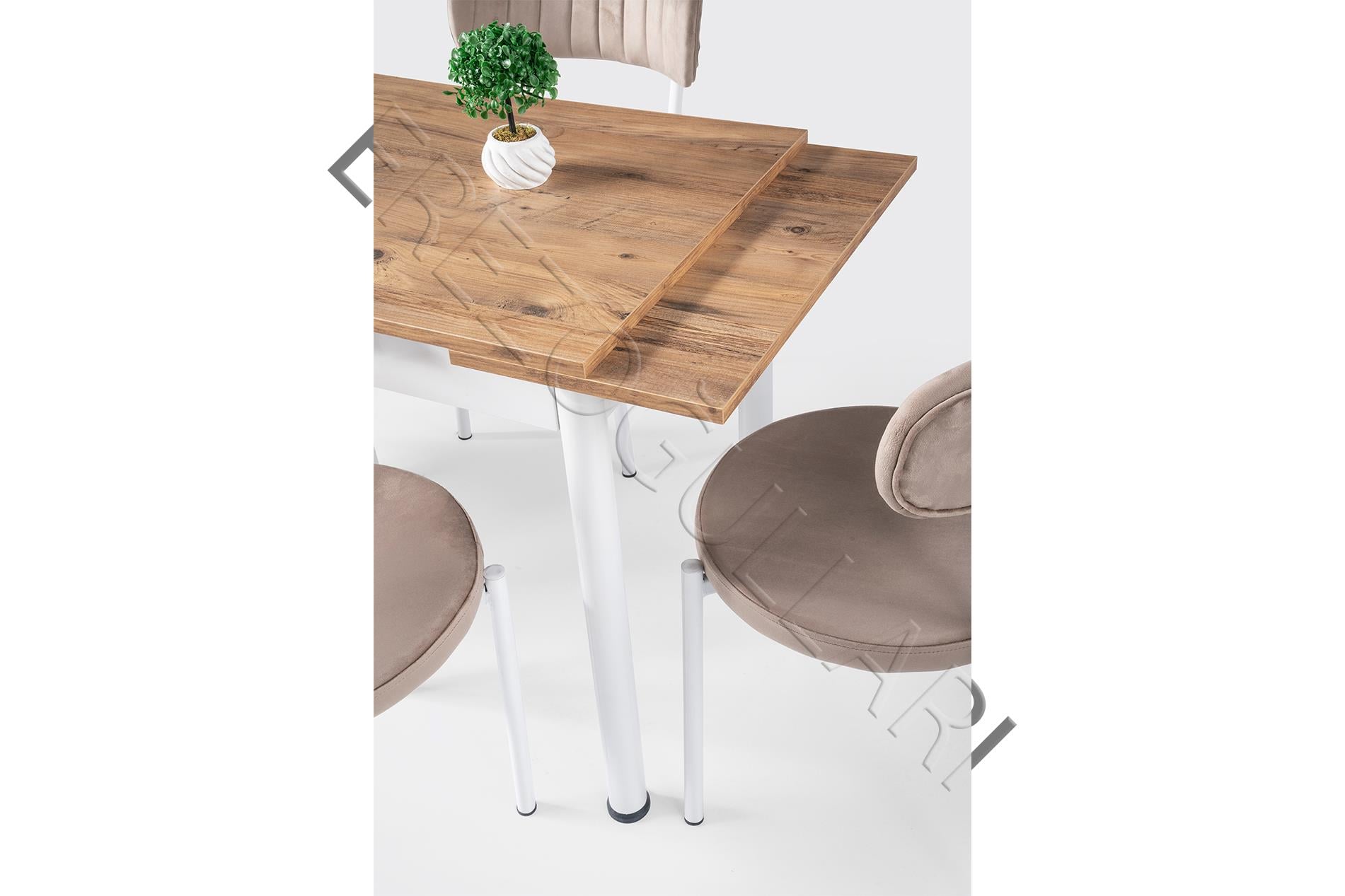 Smart Beta Açılır Mutfak Masası ve 4 Adet Sandalye Takımı 60*90