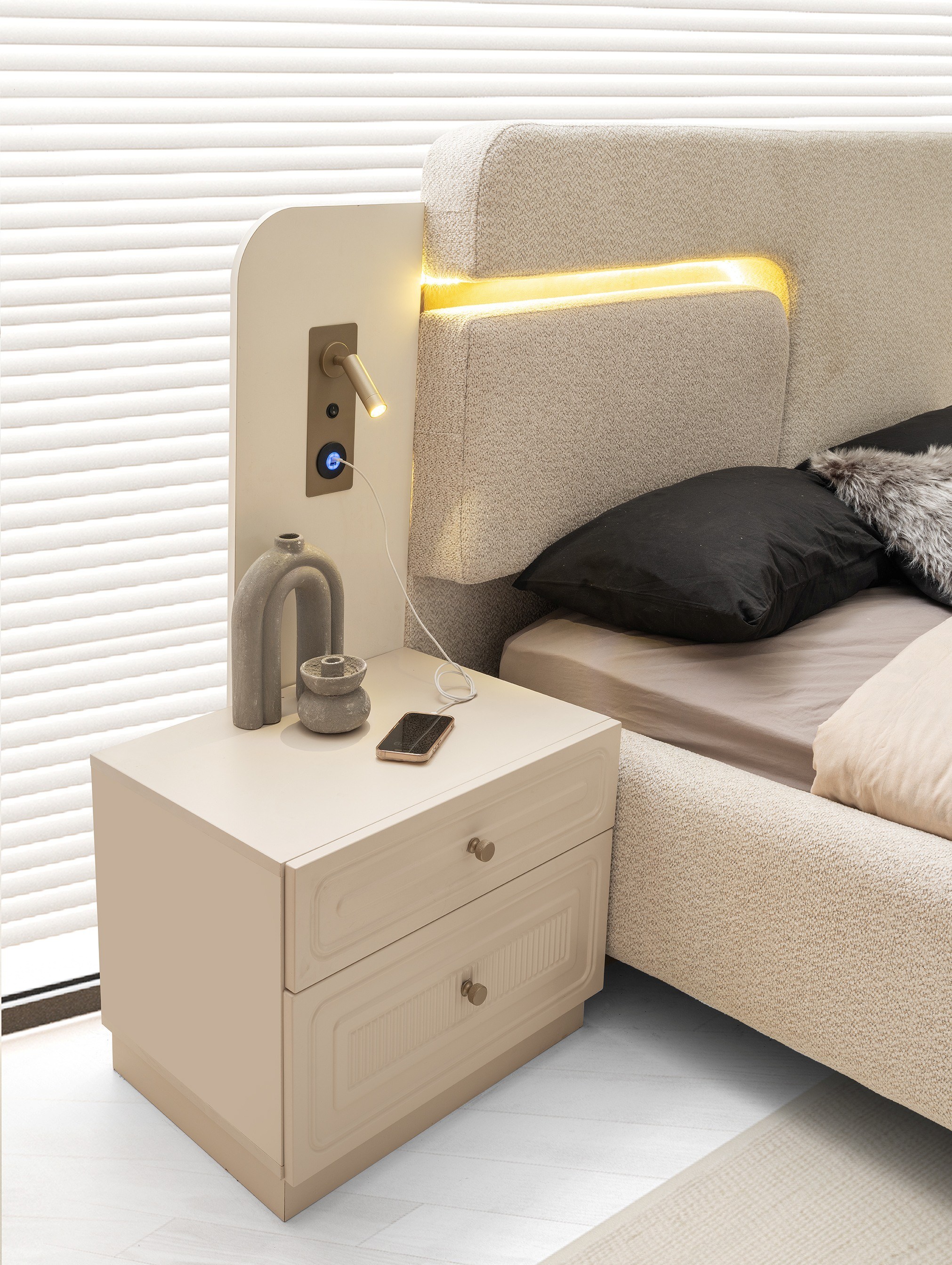 Torino MDF 6 Kapaklı Yatak Odası Takımı Başlıklı 246x58x215cm