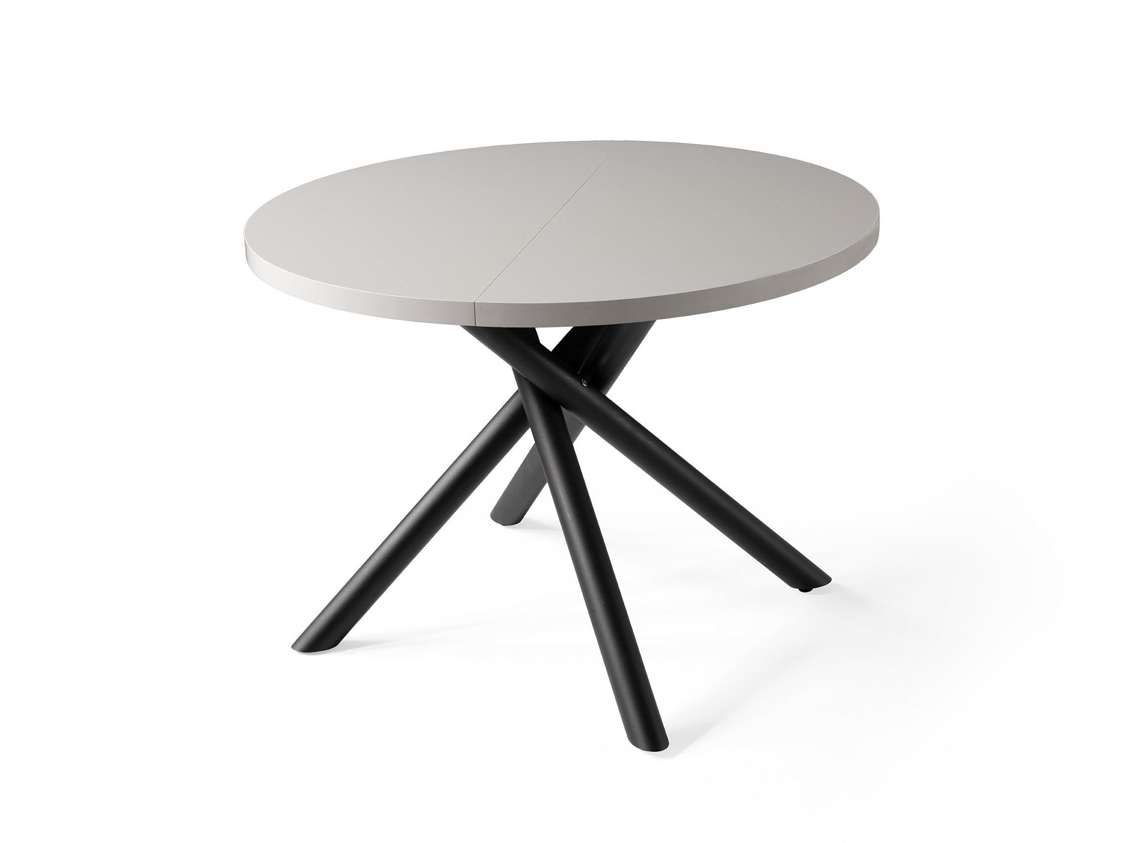 Truva Sis Gri Yuvarlak Açılır MDF Mutfak Masa Sandalye Takımı 104cm