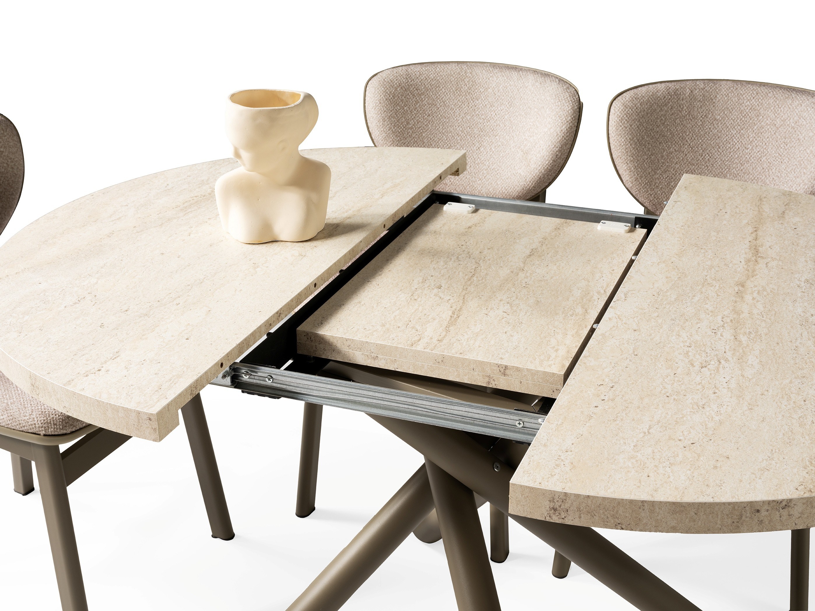 Truva Yuvarlark Açılır Mdf Mutak Masası 104cm 
