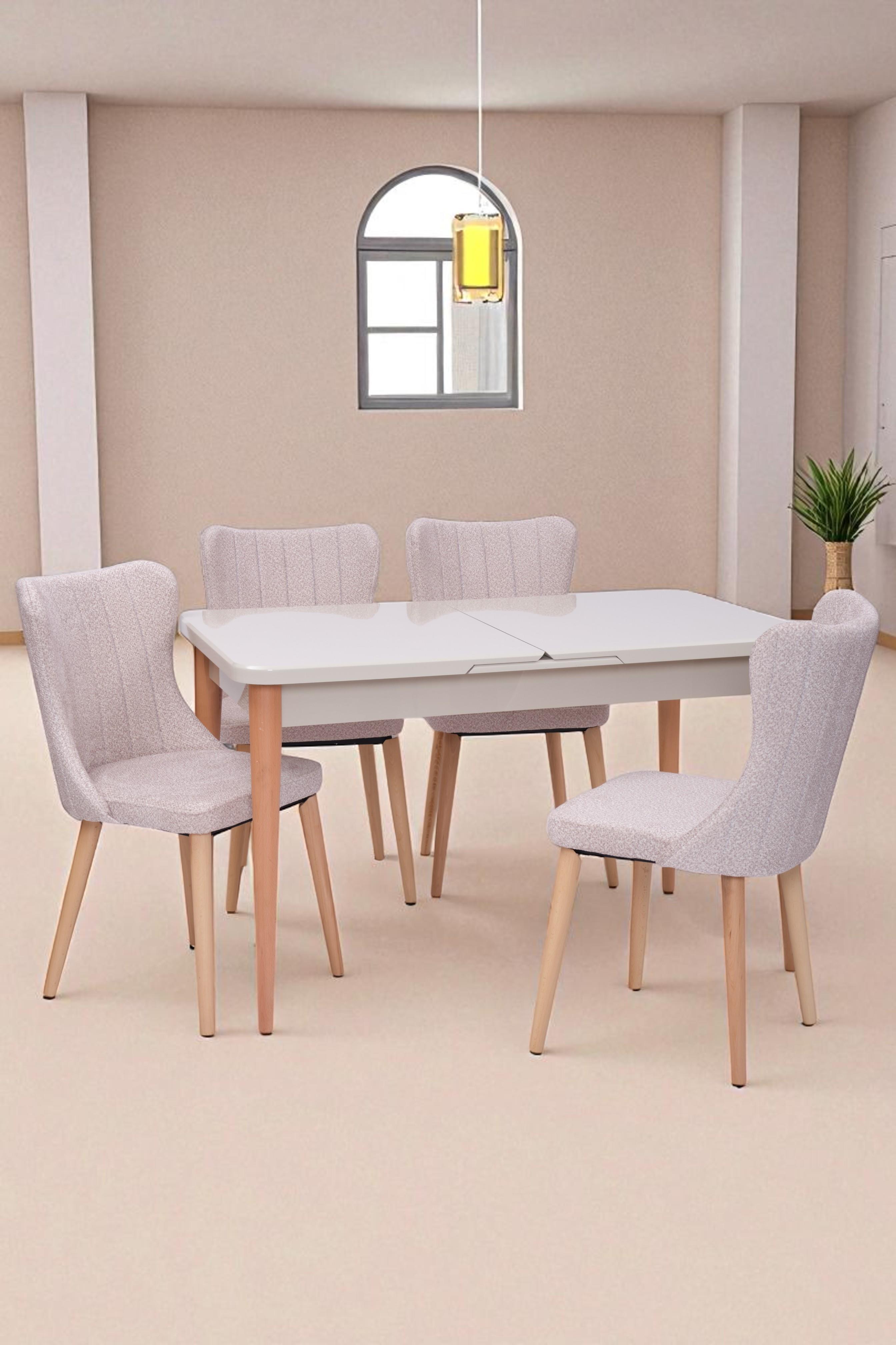 Tuna Kum Beji Lak Panel Mdf Mutfak Masa Takımı 80x130