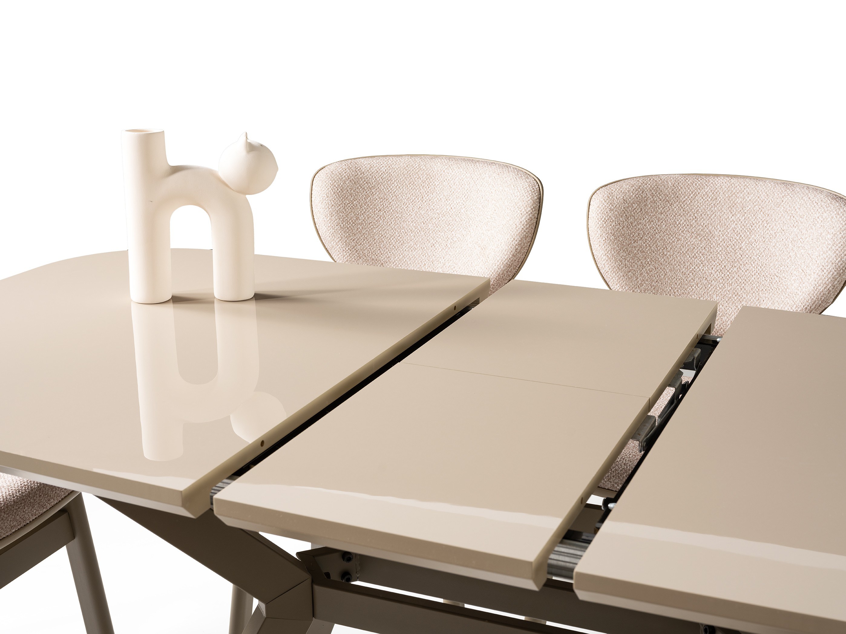 Venedik Cappuccino MDF Lak Panel Açılır Mutfak Masa Takımı 80*130cm