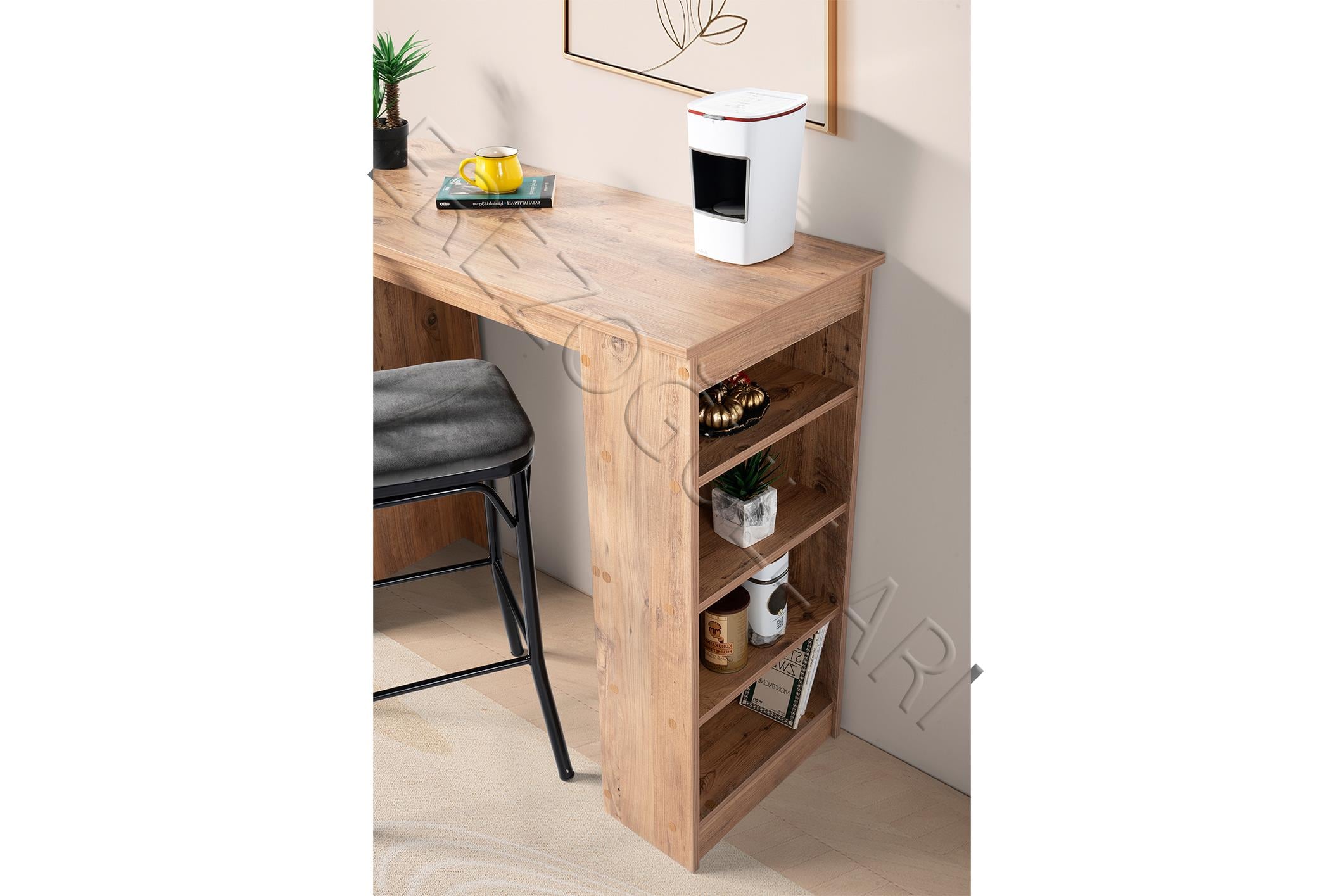 Vista Eylül Bar Raflı Mutfak Masa Takımı 50x120
