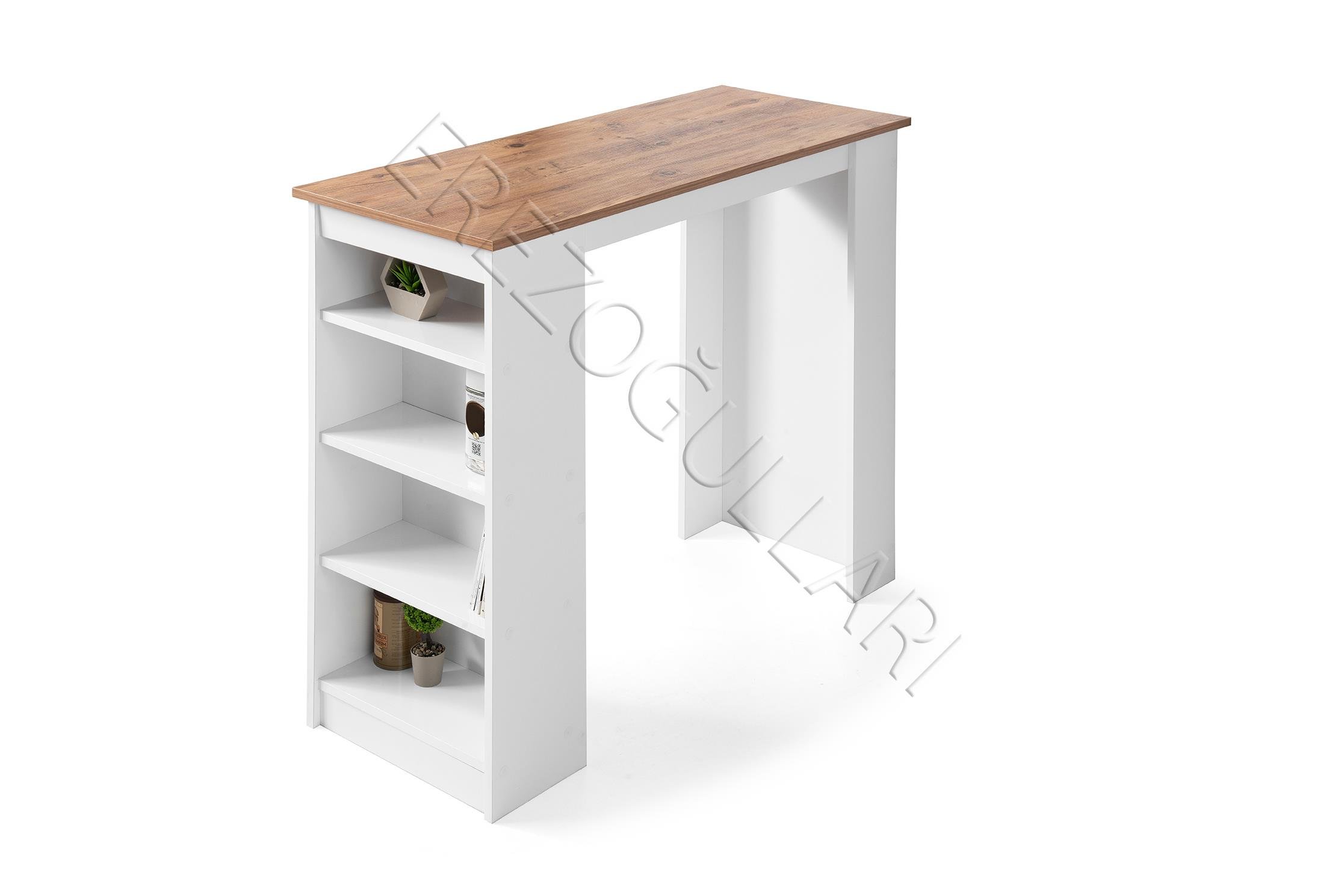 Vista Eylül Bar Raflı Mutfak Masa Takımı 50x120
