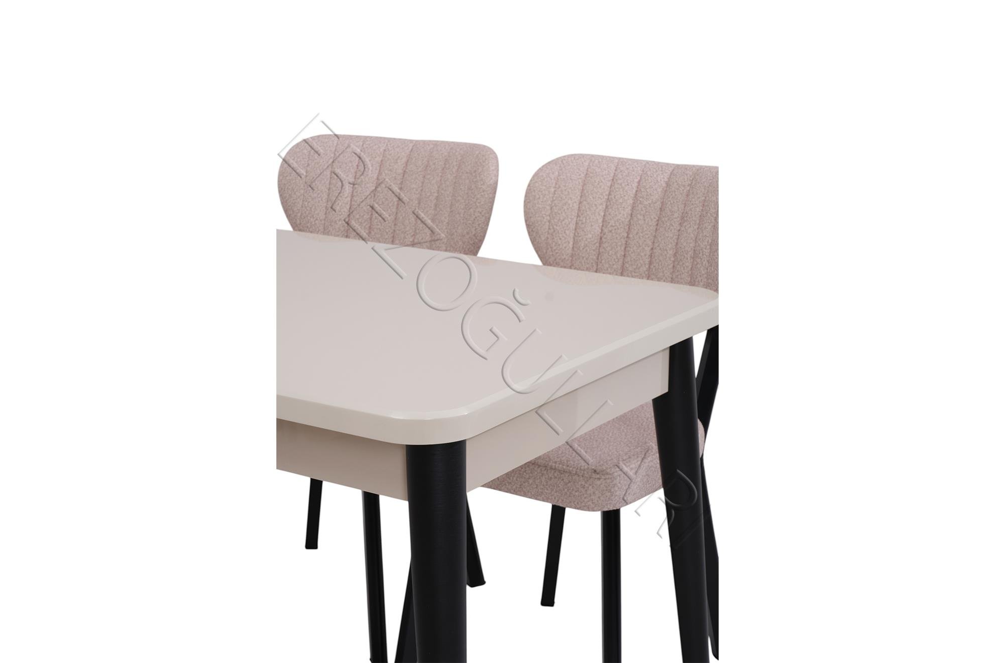 Yakamoz Kum Beji Elma MDF Mutfak Masa Sandalye Takımı 80x130