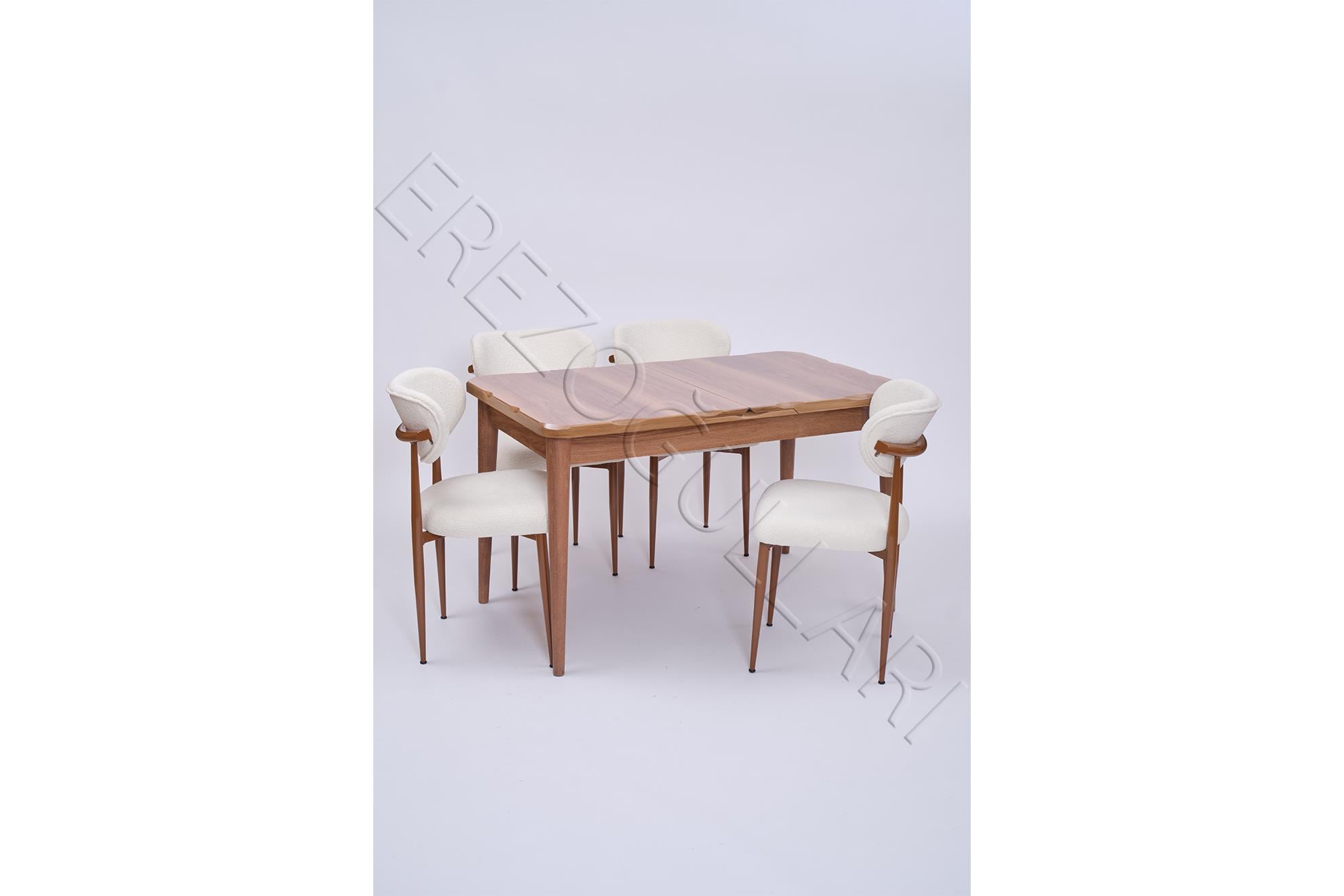 Yakamoz Polo MDF Lak Panel Mutfak Masa Sandalye Takımı 80x130