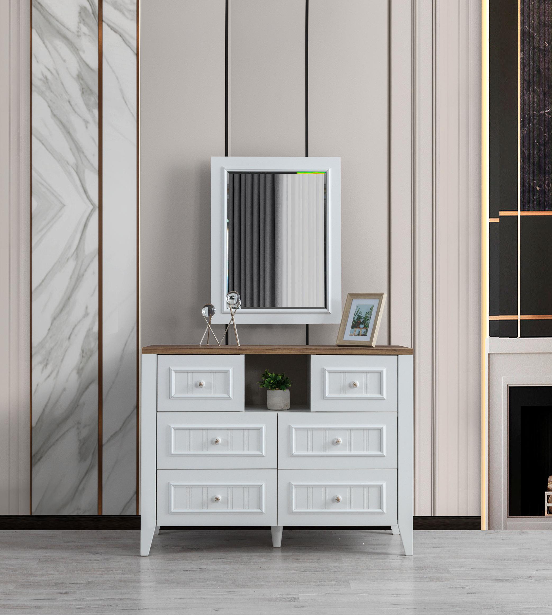 Yalı 6 Kapaklı Modern Yatak Odası Takımı Bazalı