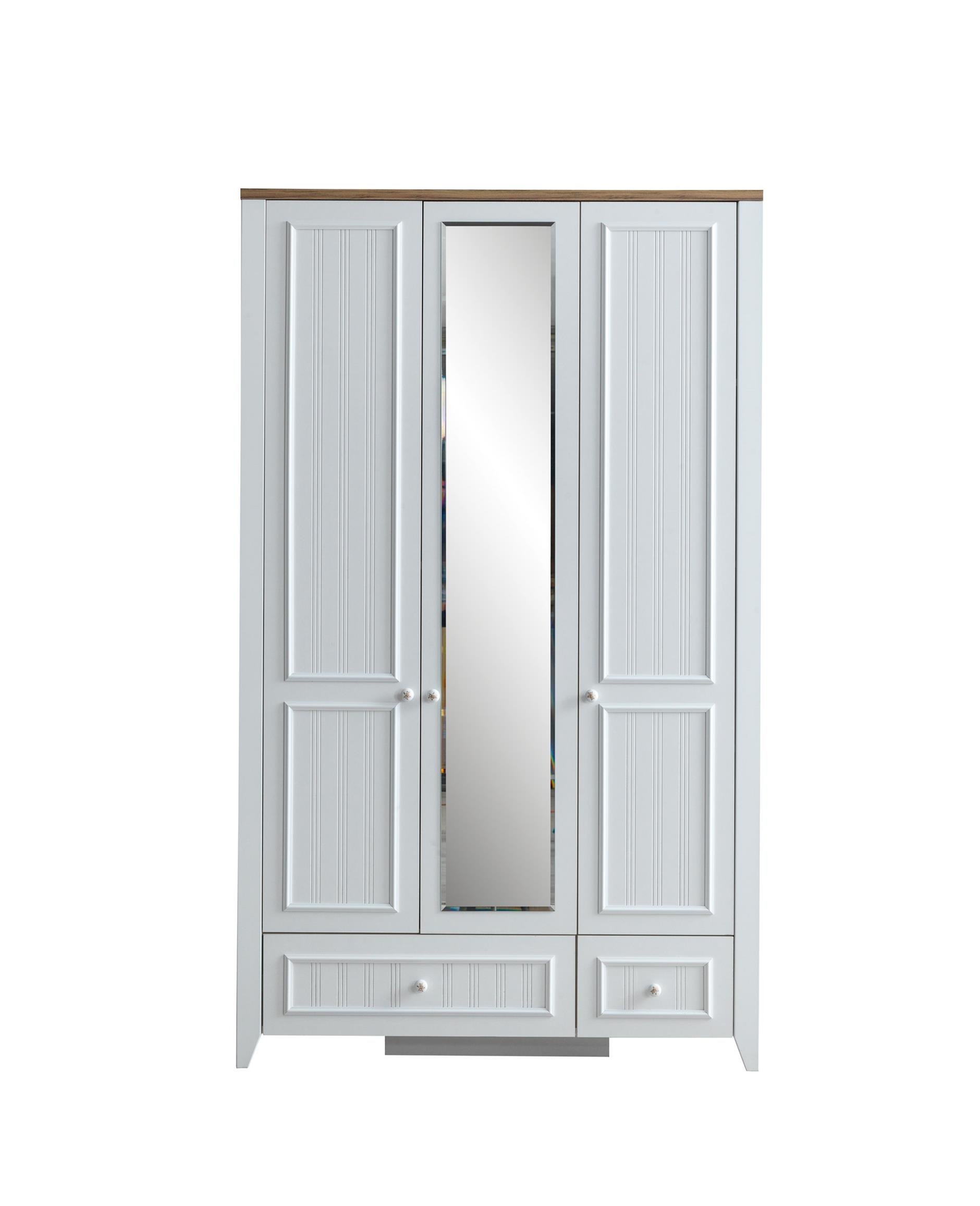 Yalı Modern 3 Kapaklı Aynalı Elbise Dolabı 125*60*211