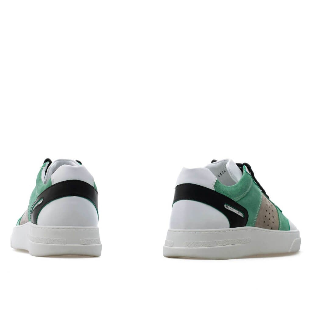 Bub Cray - Yeşil Süet, Bej Nubuk, Beyaz Deri Kadın Sneaker