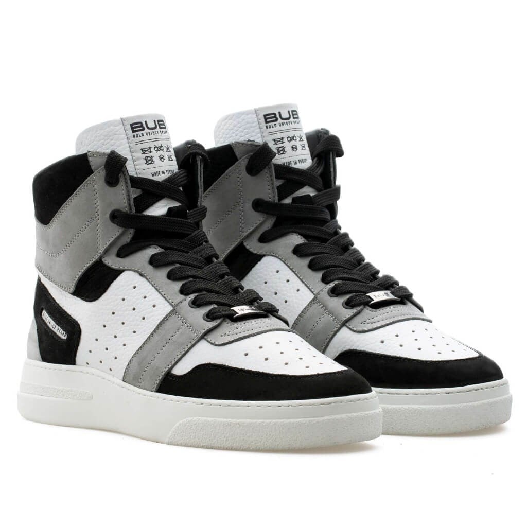 Bub Skywalker -Gri, Siyah Nubuk, Beyaz Deri Erkek Sneaker