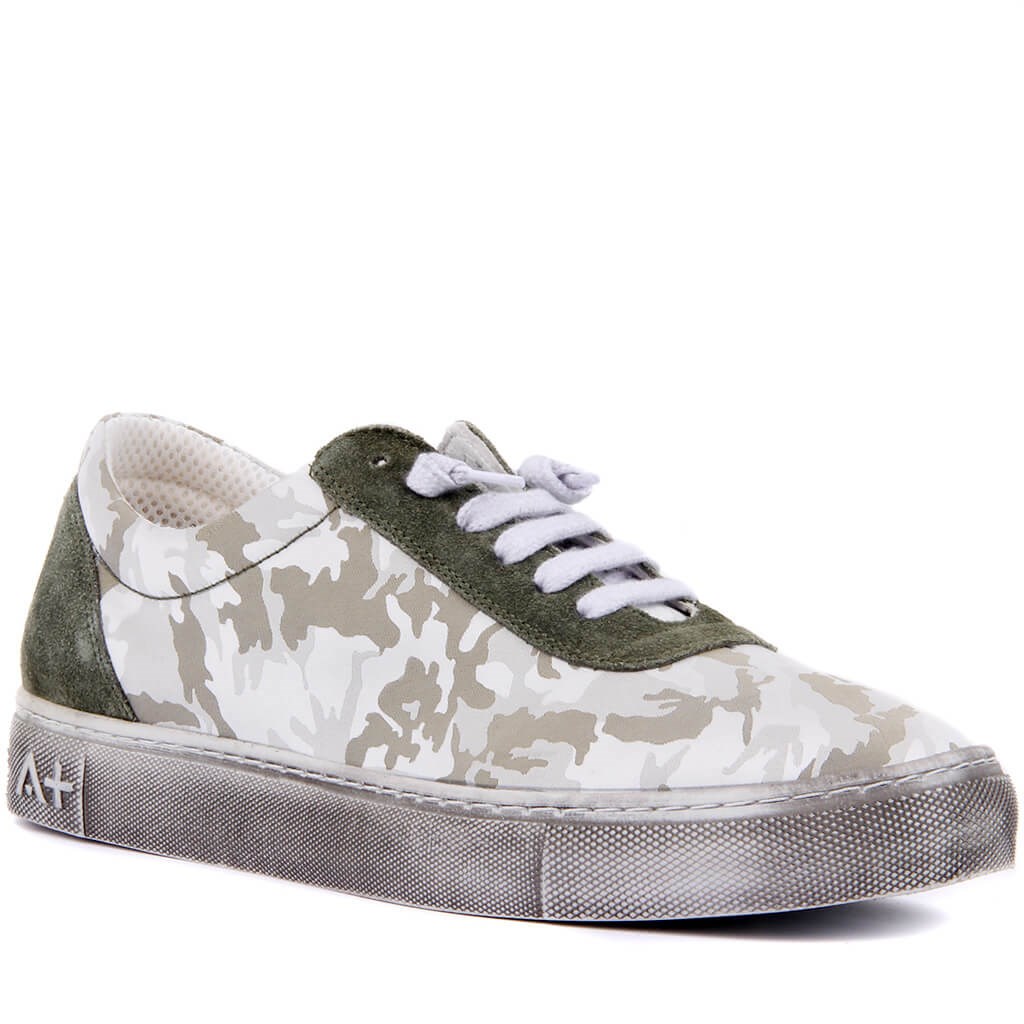 Özel Üretim - Yeşil Kamuflaj Erkek Günlük Sneaker