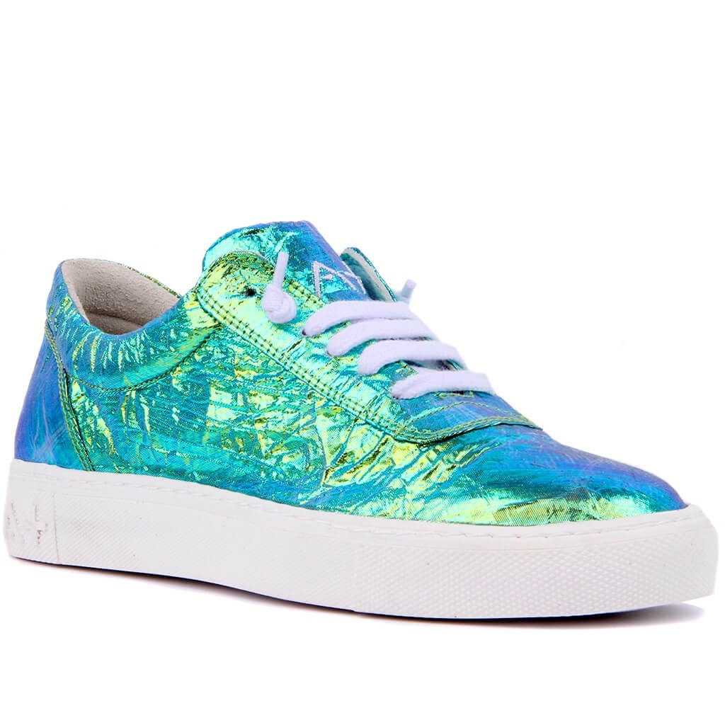 Özel Üretim - Yeşil Mavi Kadın Günlük Sneaker